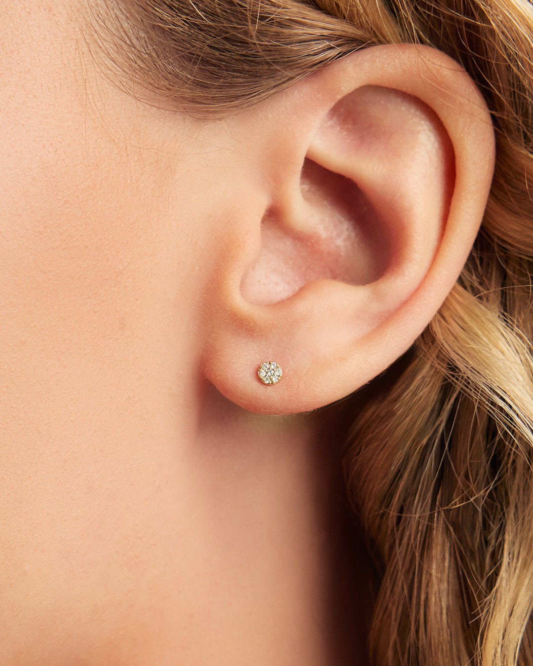 Fine 14K Diamond Pavé Studs