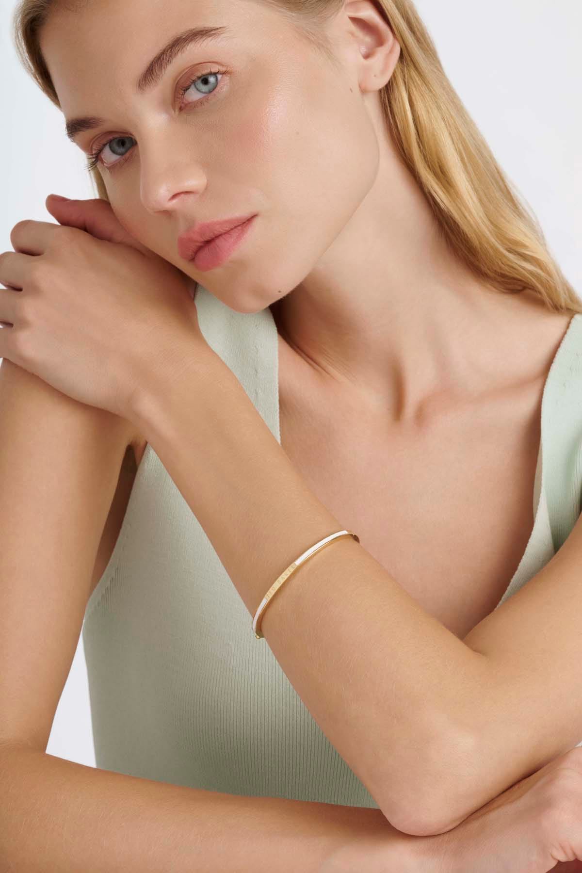 Classic Roley Classic Colour Enamel Slim Bangle White