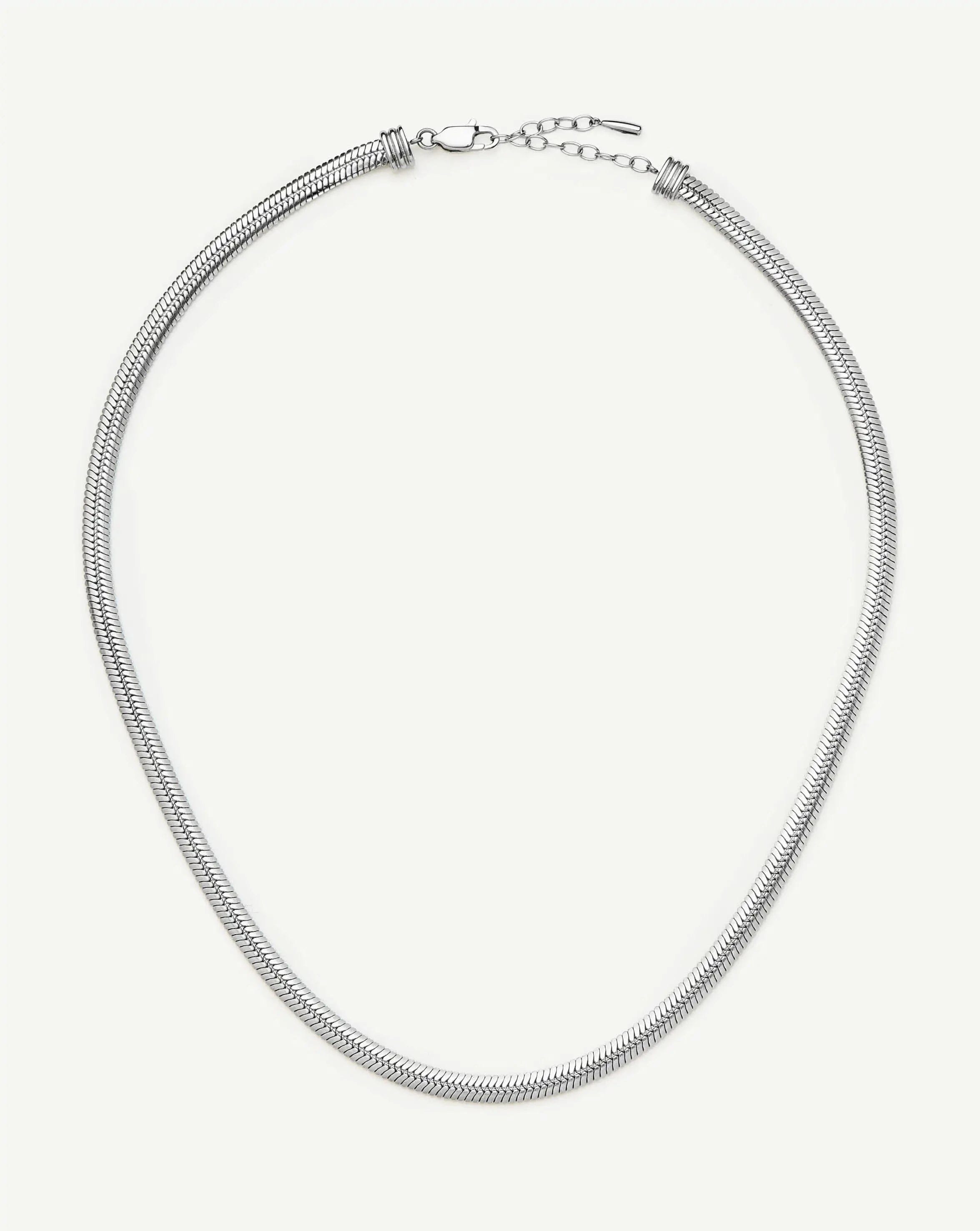Classic Snake Chain Necklace | Silver Plated