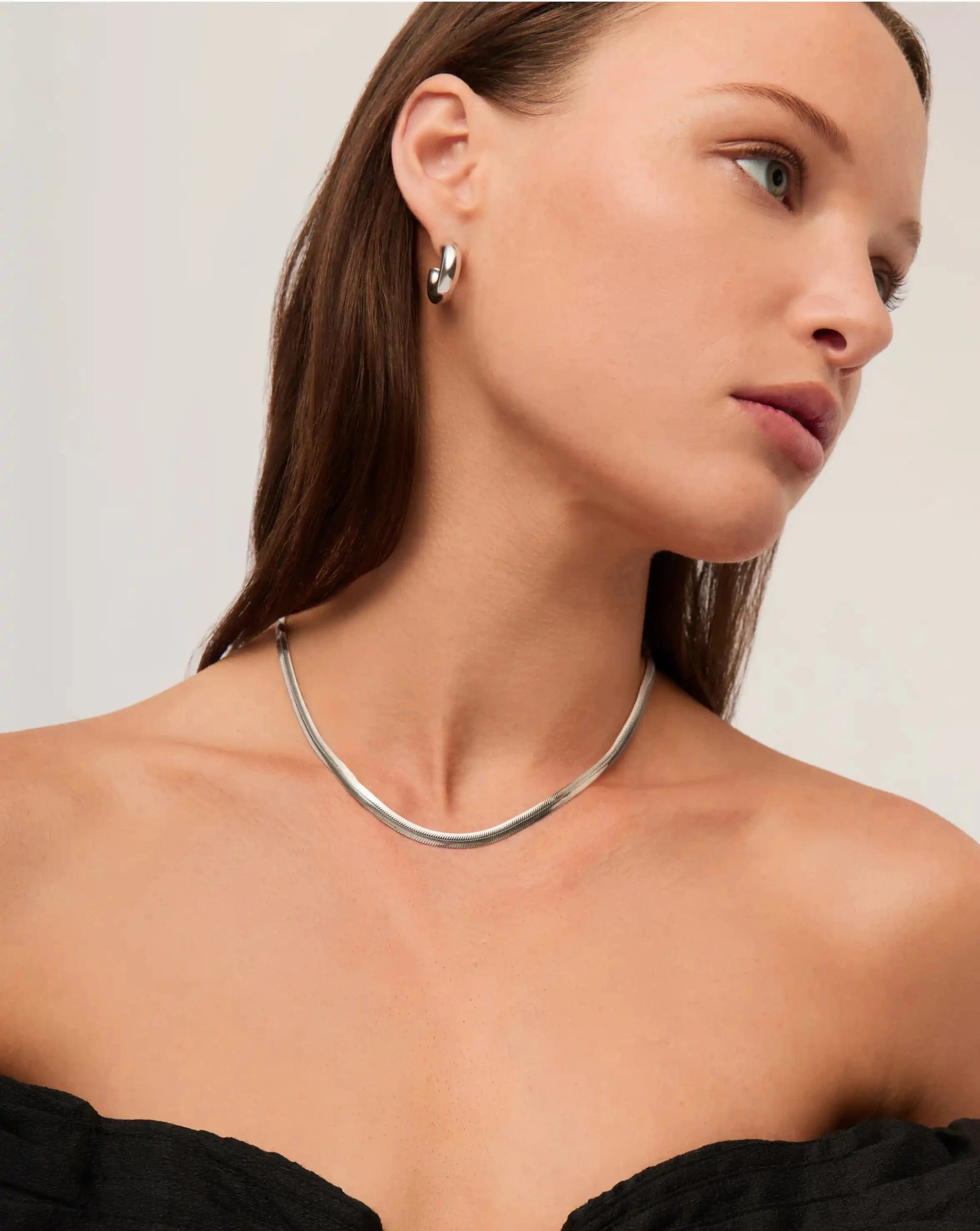Classic Snake Chain Necklace | Silver Plated