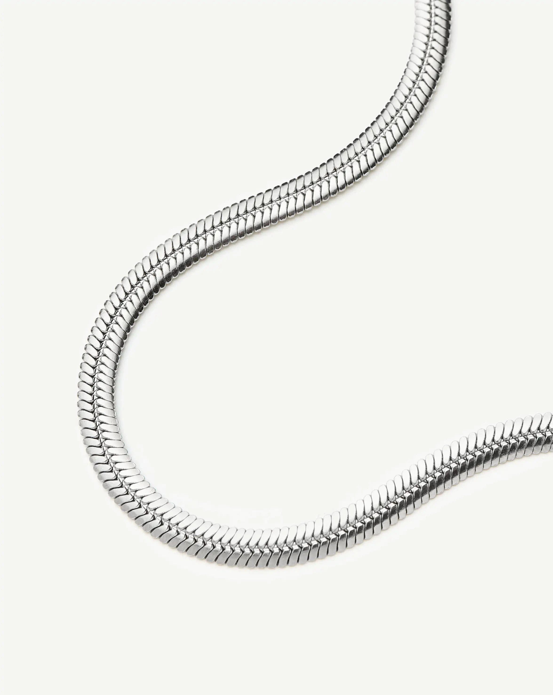 Classic Snake Chain Necklace | Silver Plated