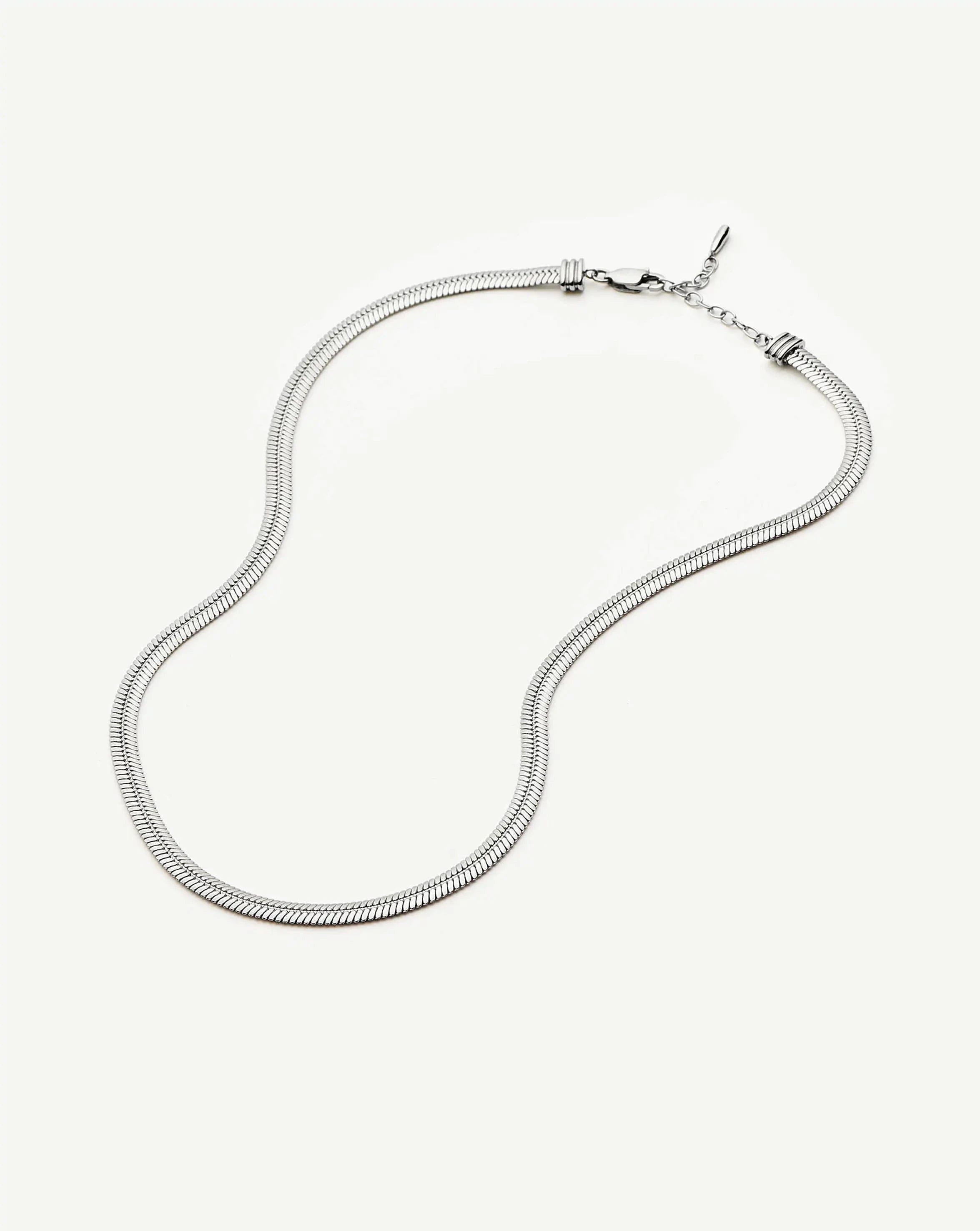 Classic Snake Chain Necklace | Silver Plated