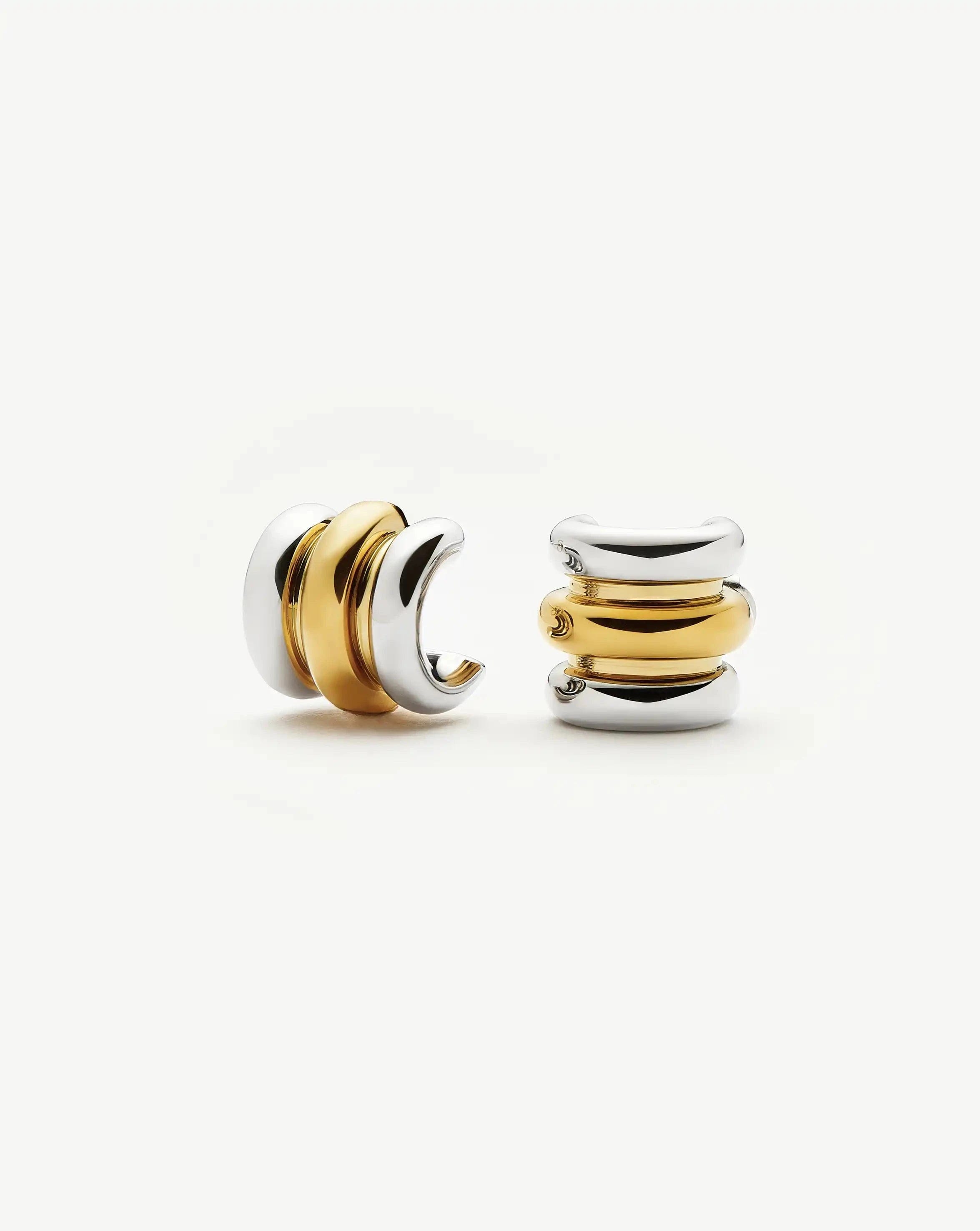 Triple Ridge Oversized Studs | 18ct Gold Plated/Platinum Plated