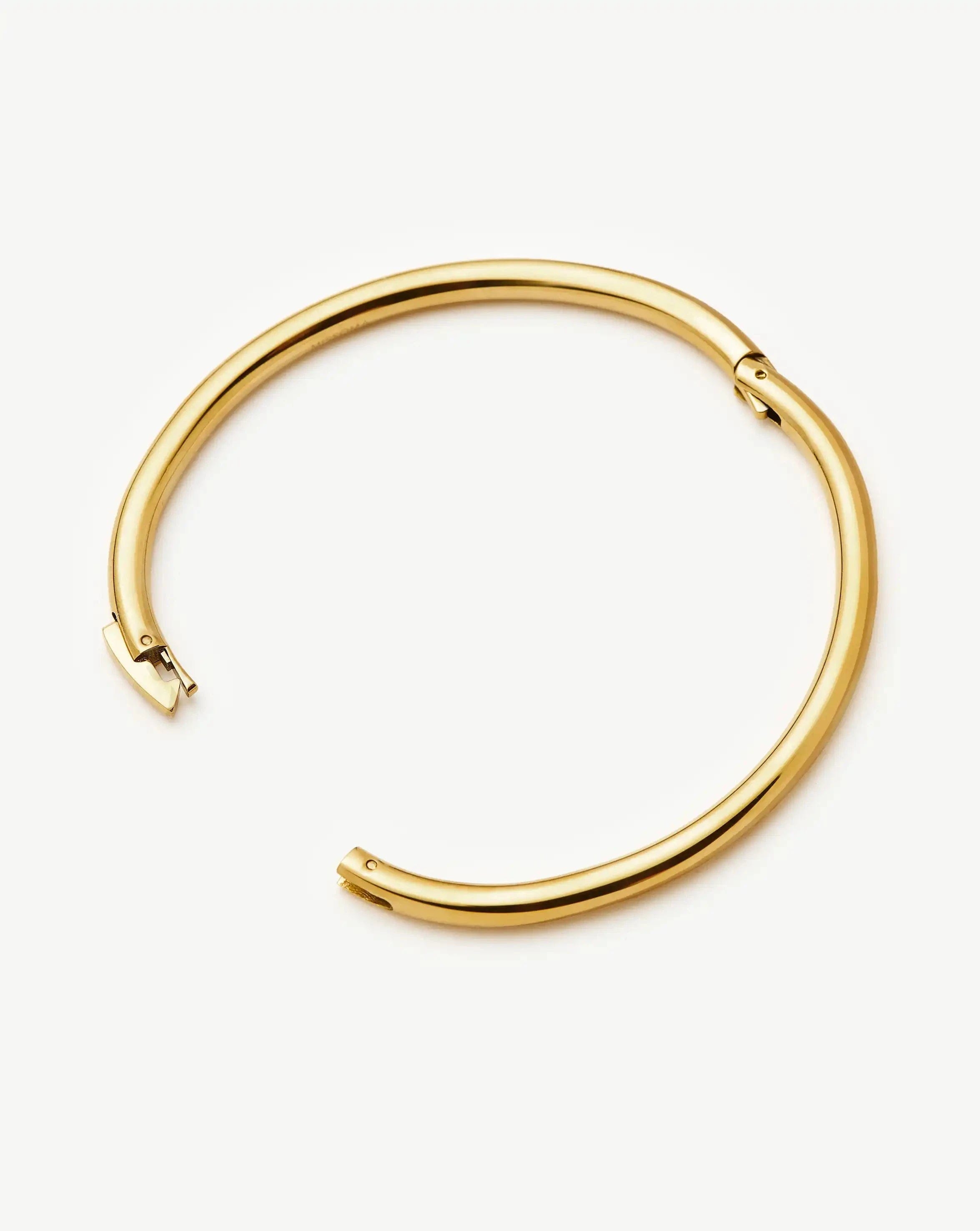 Classic Round Hinged Bangle | 18ct Gold Plated