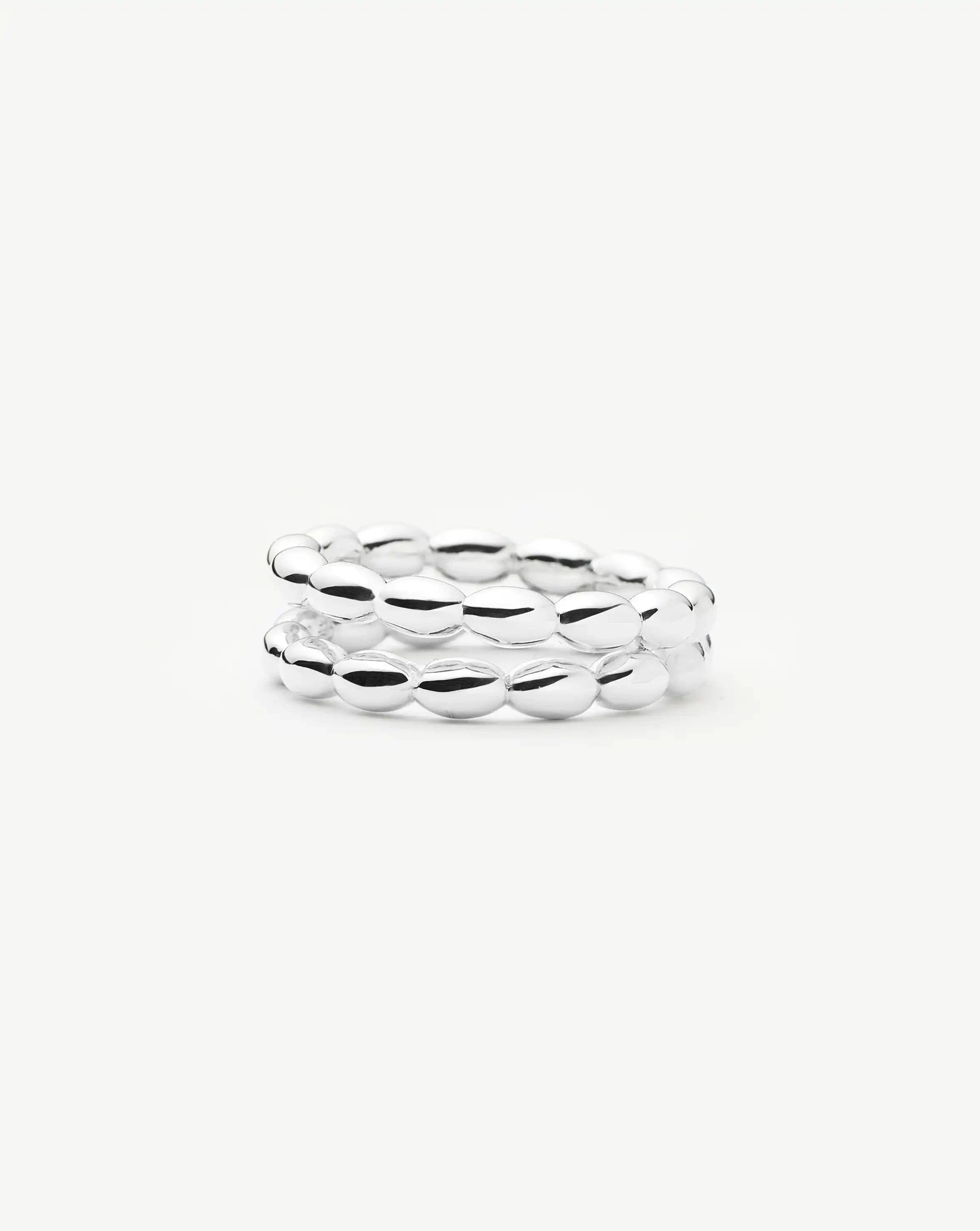 RING Molten Olive Stacked Ring | Silver Plated
