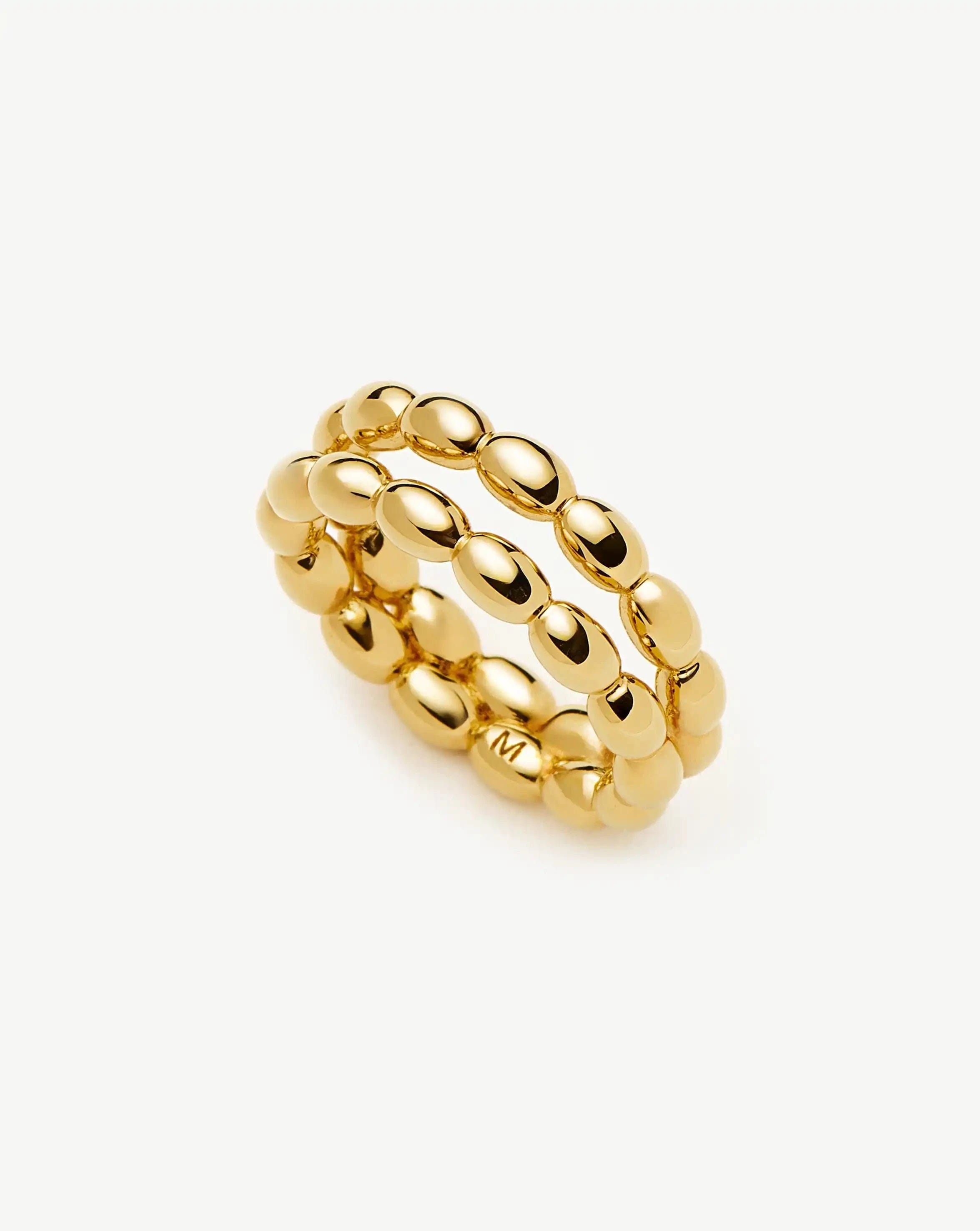 RING Molten Olive Stacked Ring | 18ct Gold Plated