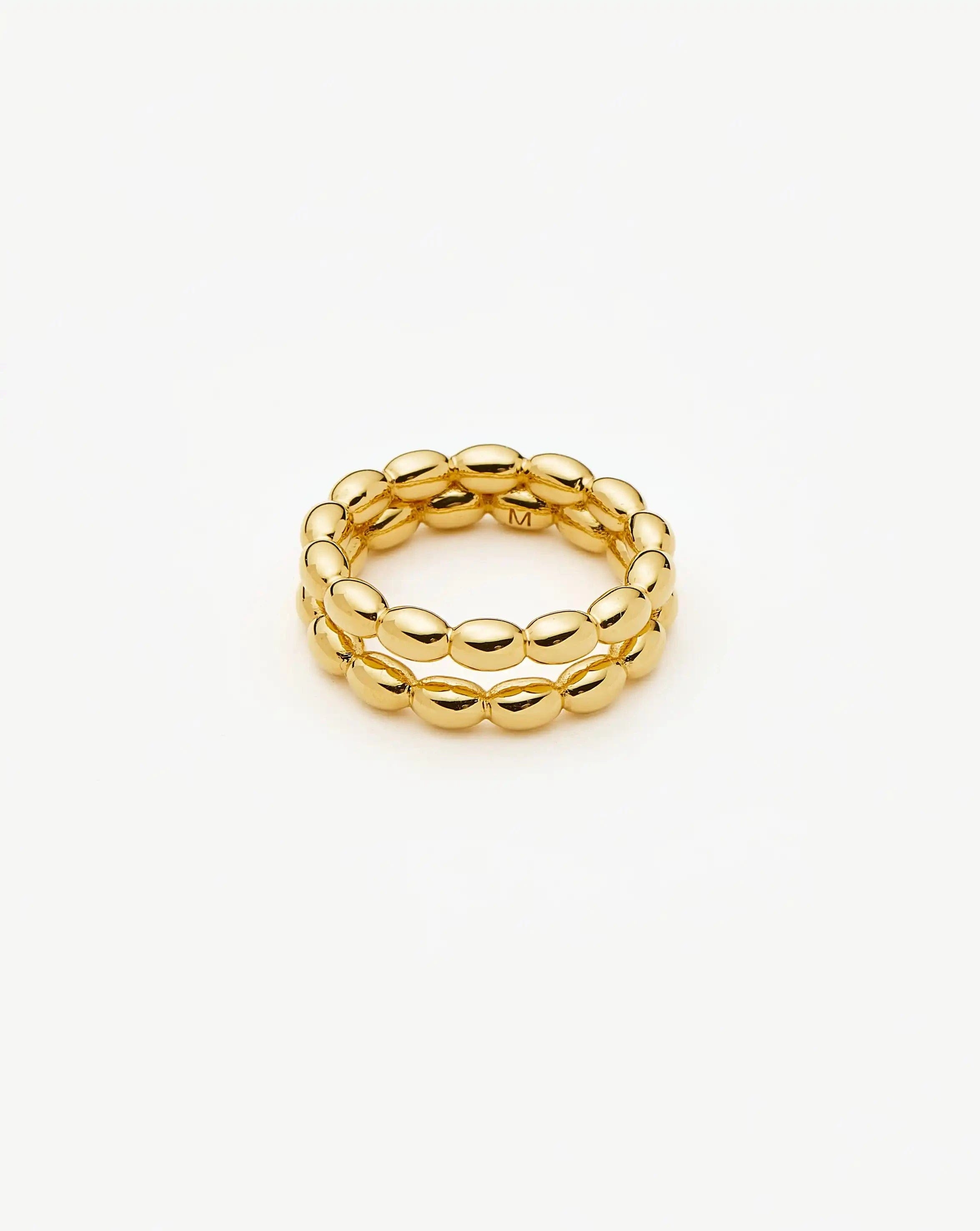 RING Molten Olive Stacked Ring | 18ct Gold Plated