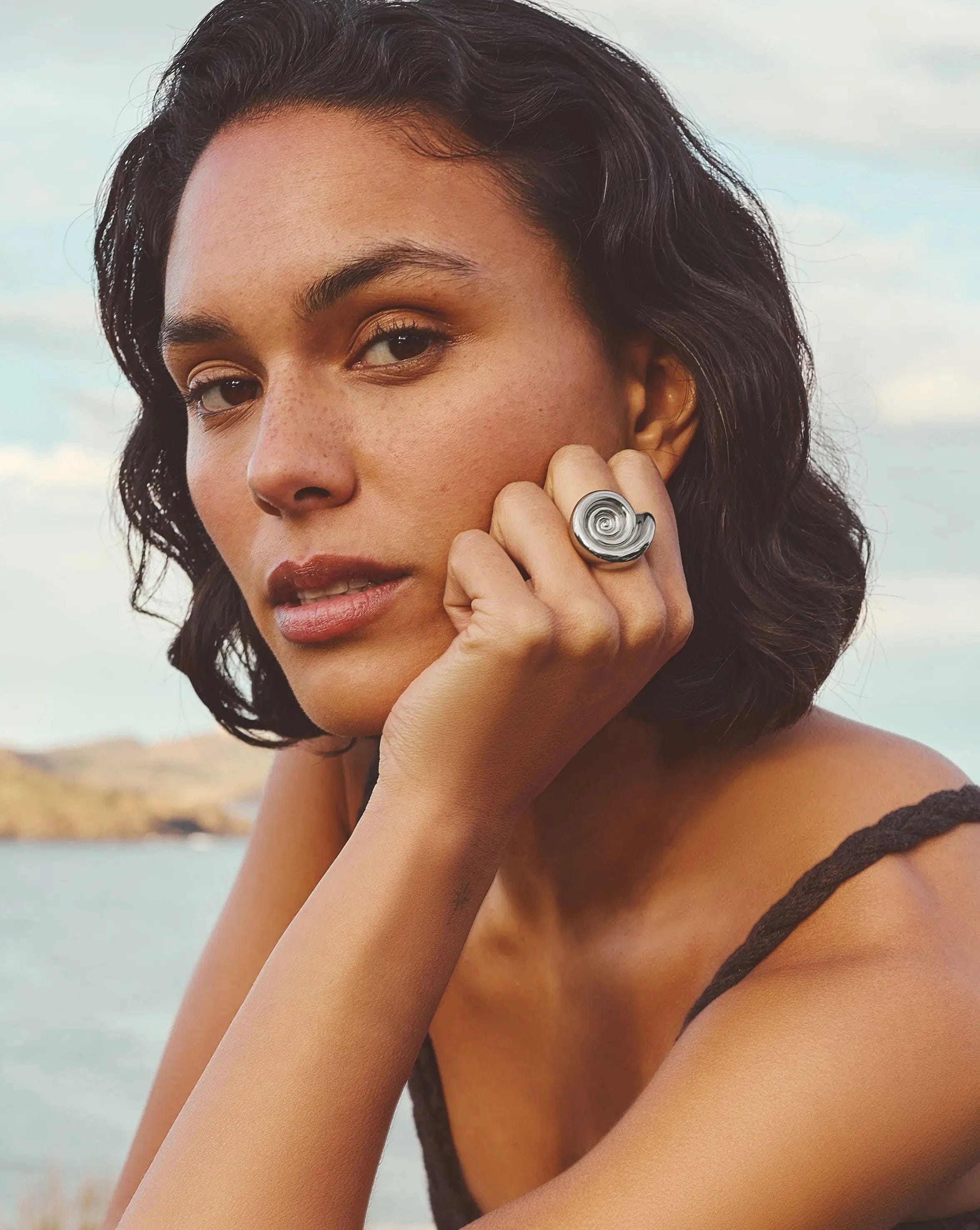 RING Spiral Statement Ring | Silver Plated