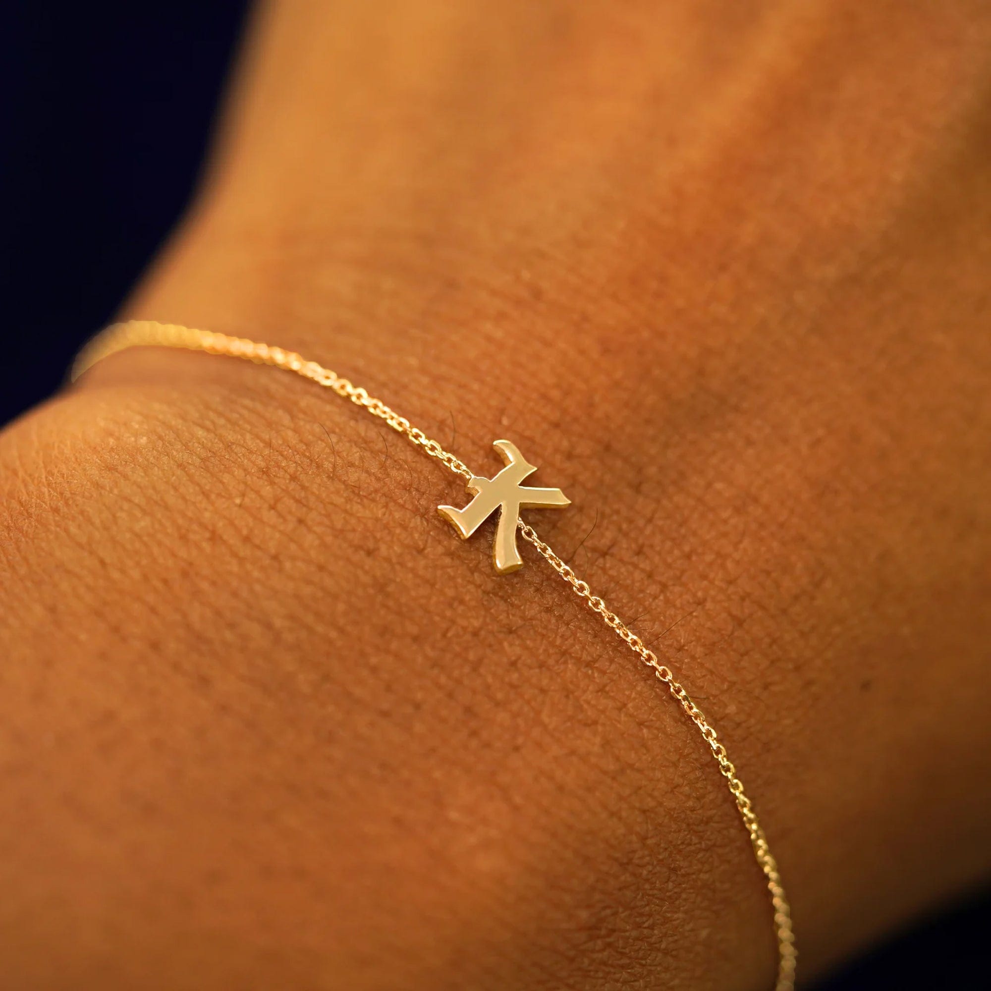 Automic Gold Studio Gothic Initial Bracelet