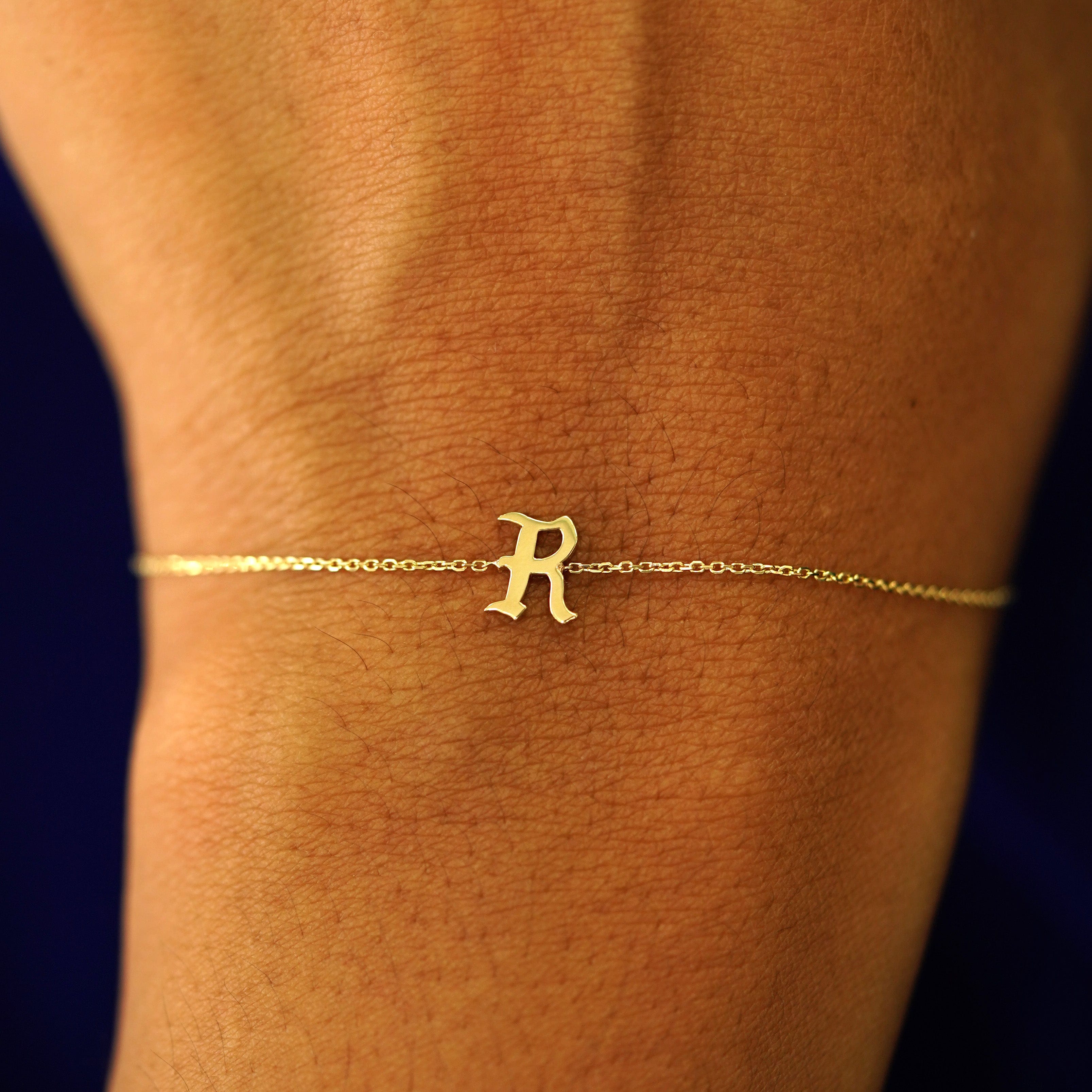 Automic Gold Studio Gothic Initial Bracelet