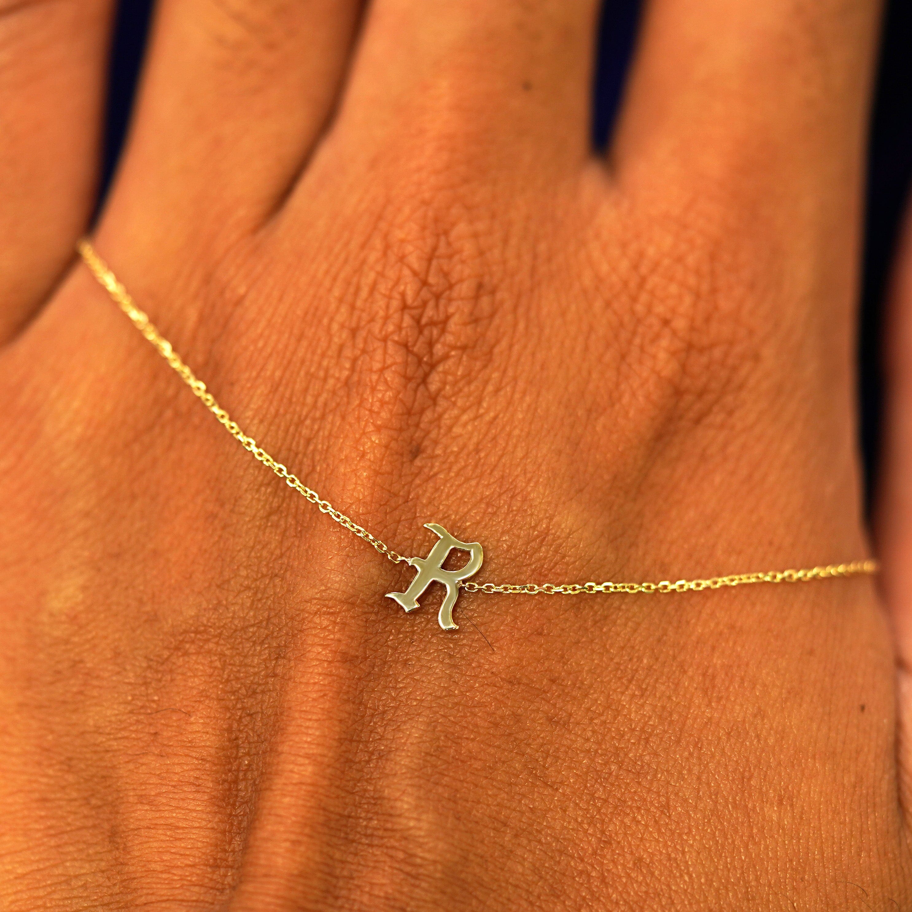 Automic Gold Studio Gothic Initial Bracelet