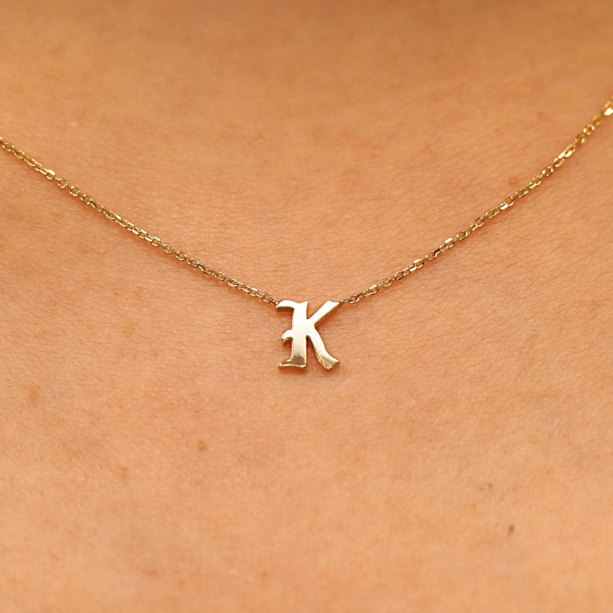 Automic Gold Studio Gothic Initial Necklace