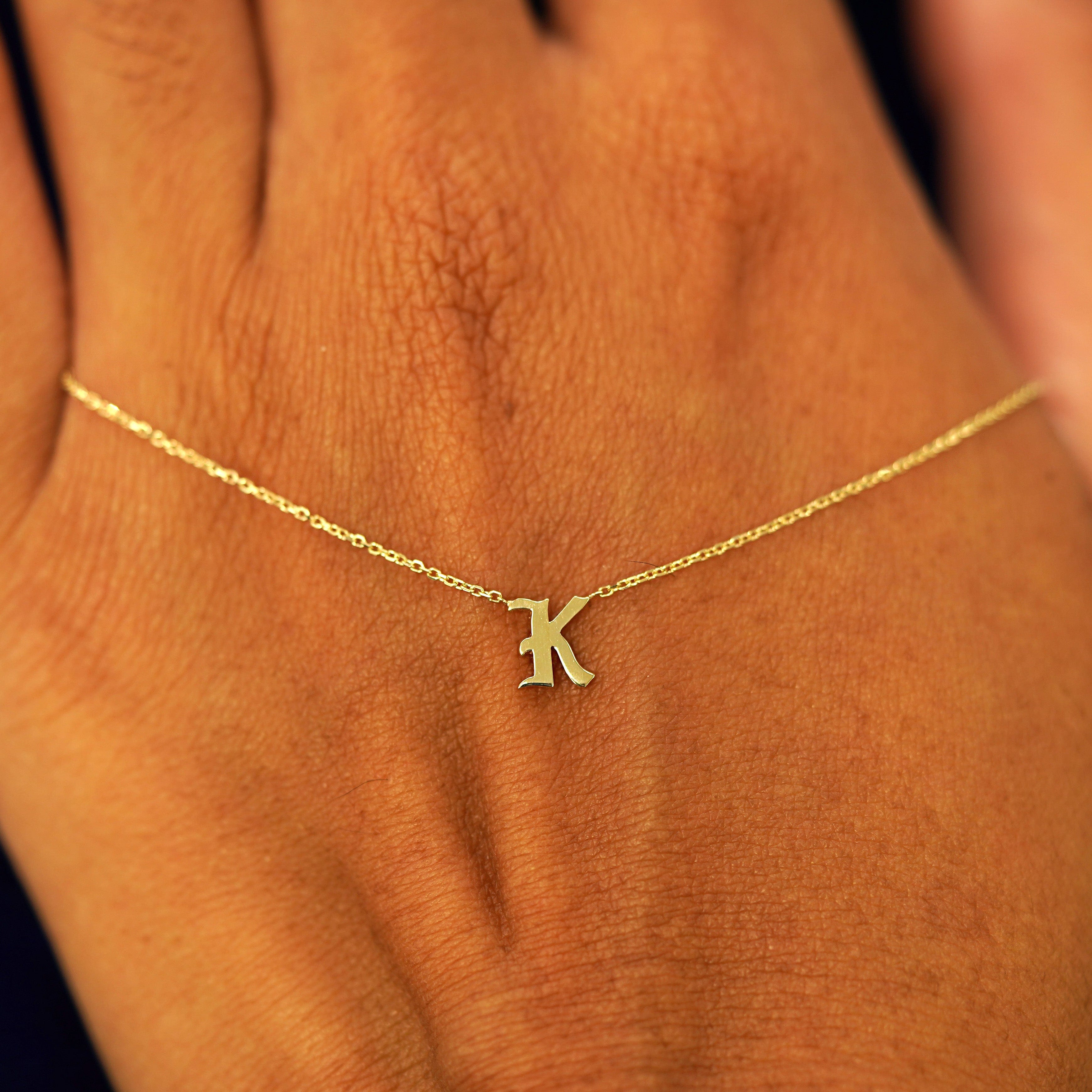 Automic Gold Studio Gothic Initial Necklace