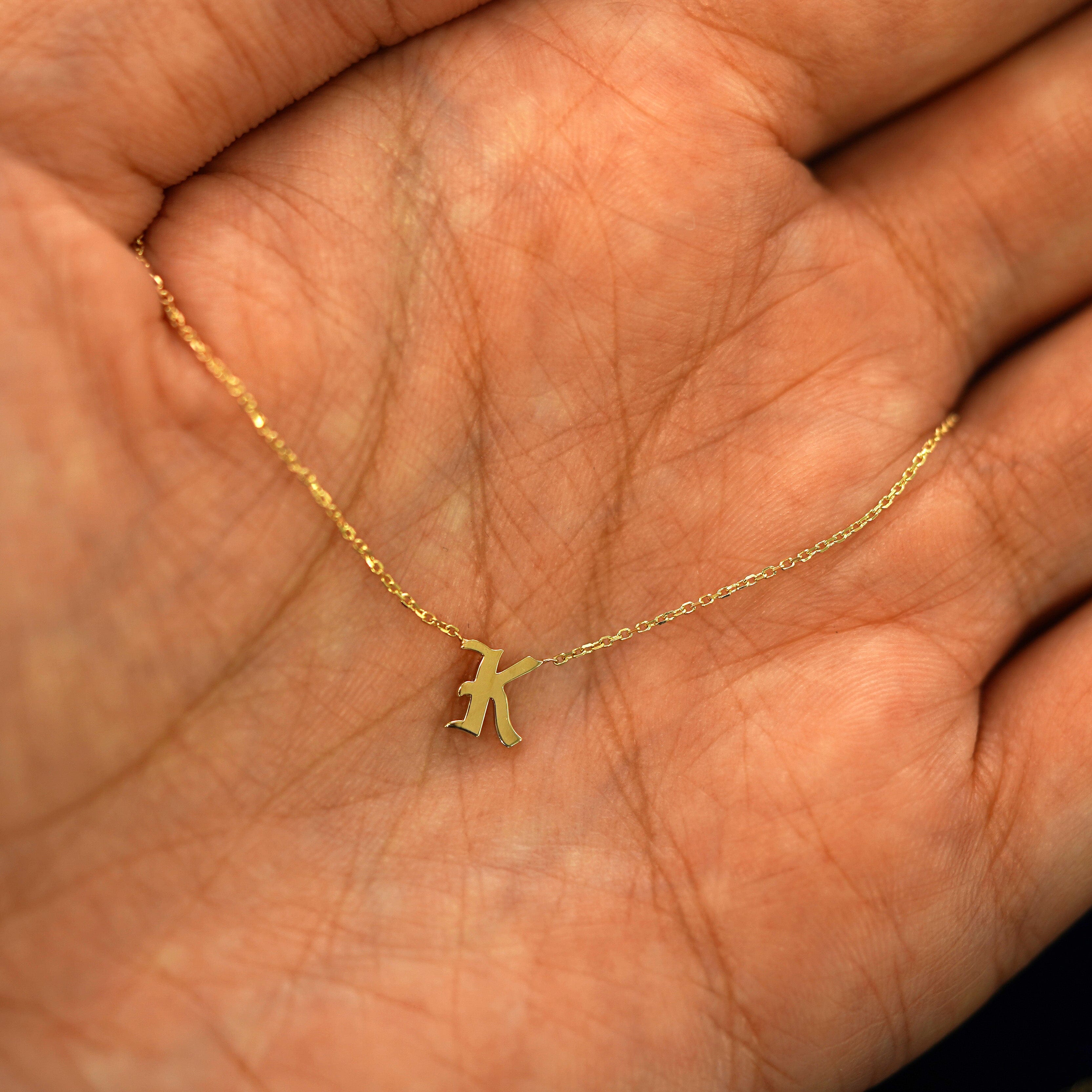 Automic Gold Studio Gothic Initial Necklace