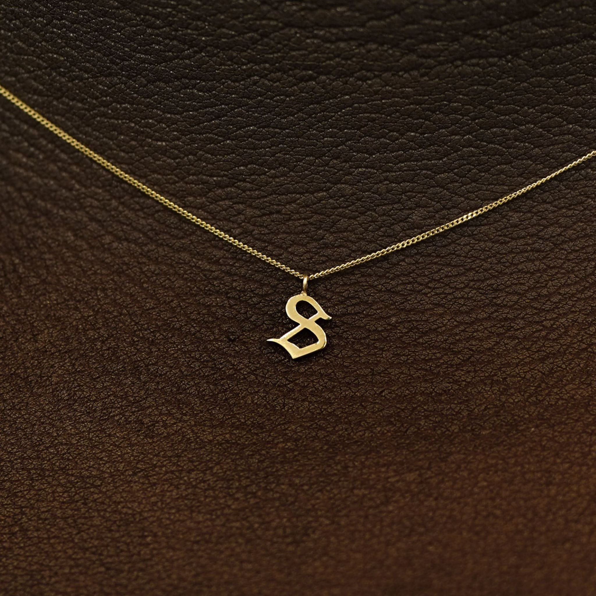 Automic Gold Studio Gothic Initial Charm Necklace