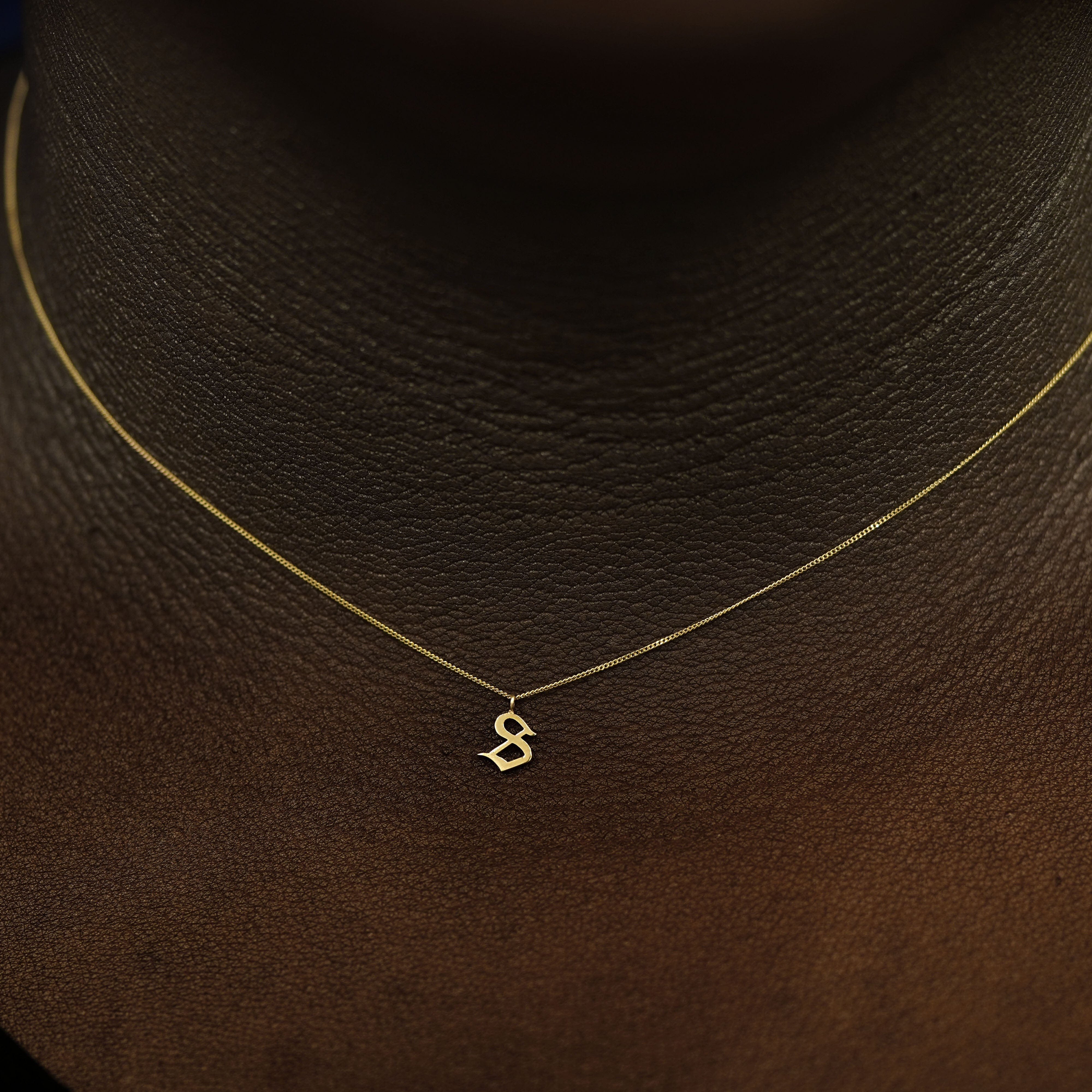 Automic Gold Studio Gothic Initial Charm Necklace