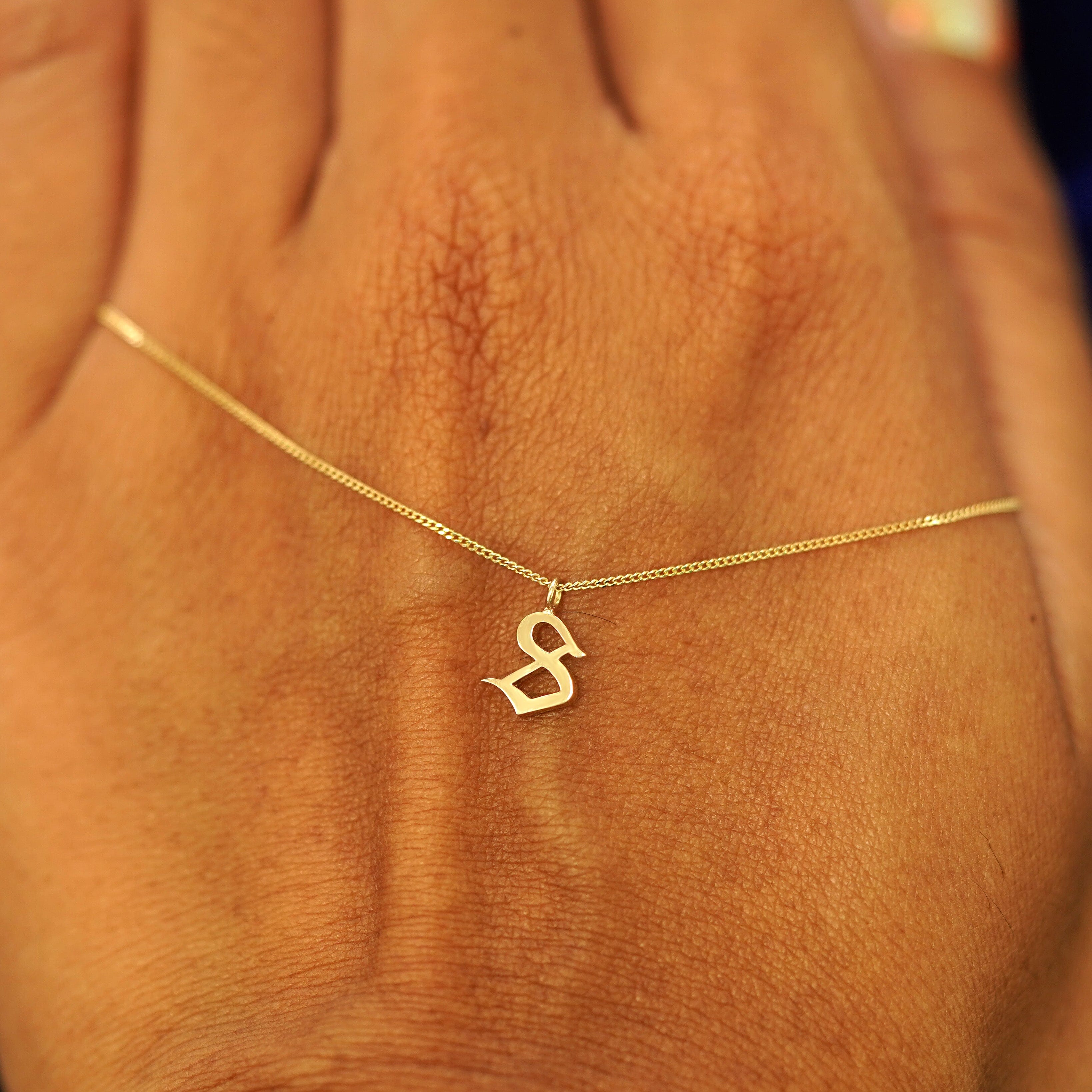 Automic Gold Studio Gothic Initial Charm Necklace