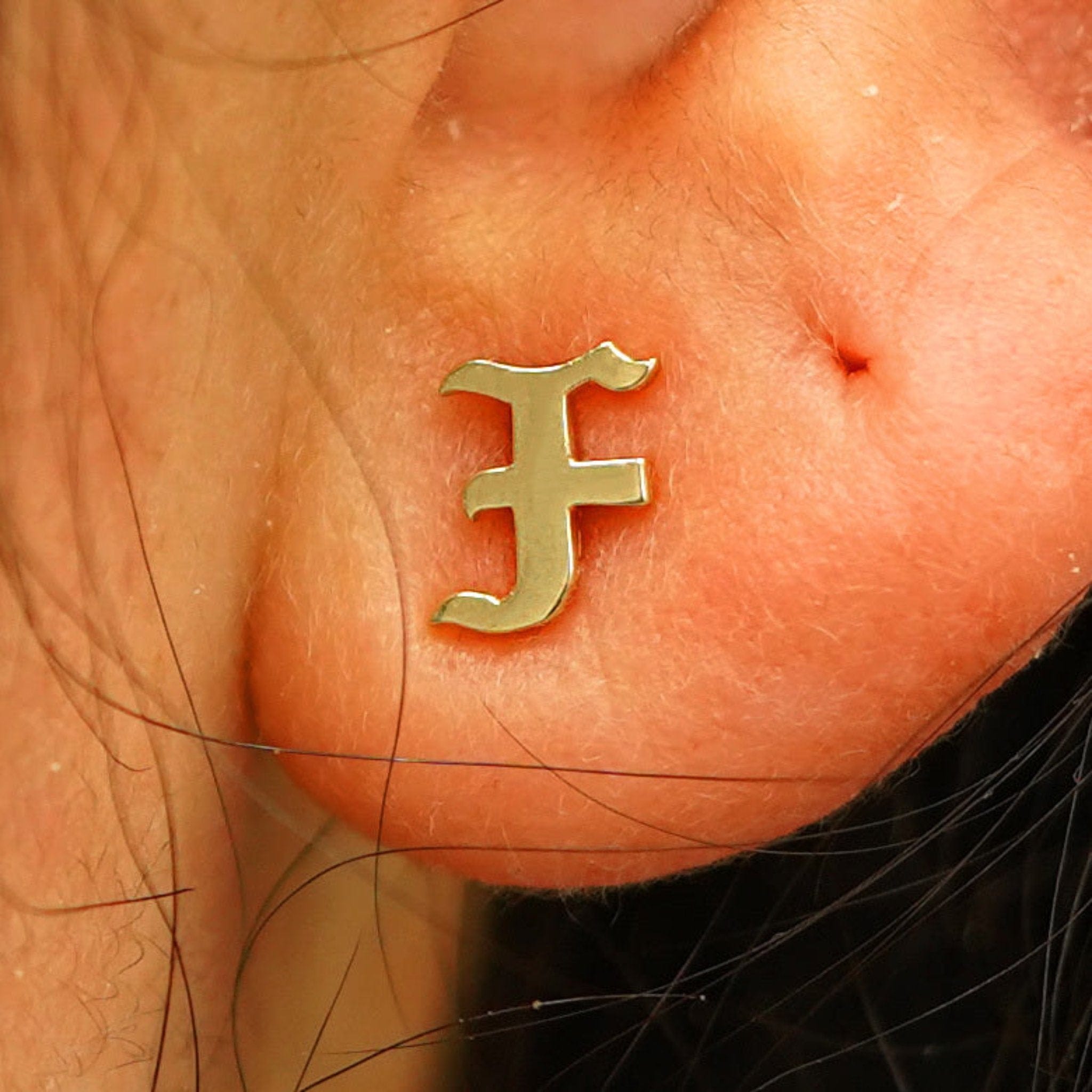 Automic Gold Studio Gothic Initial Earring