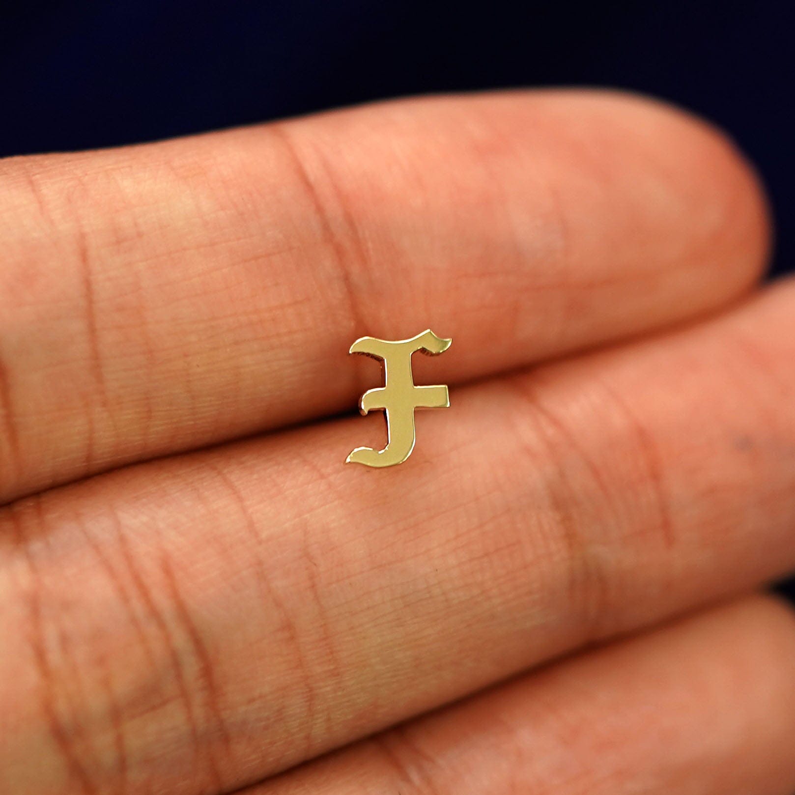 Automic Gold Studio Gothic Initial Earring