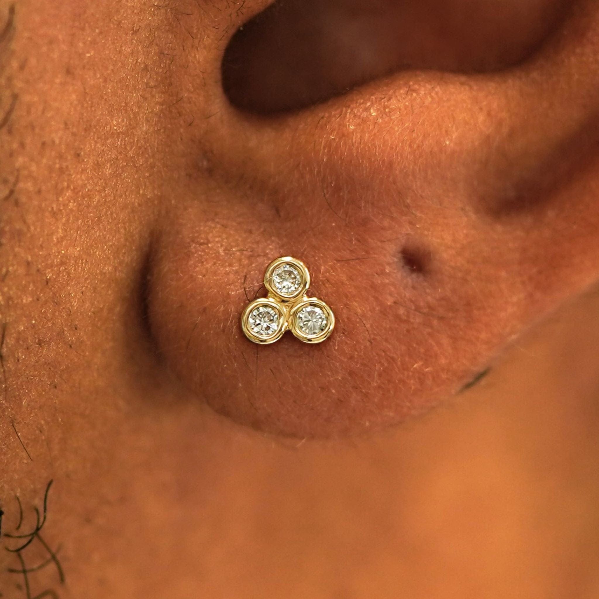 Automic Gold Studio Natural Diamond Trio Earring