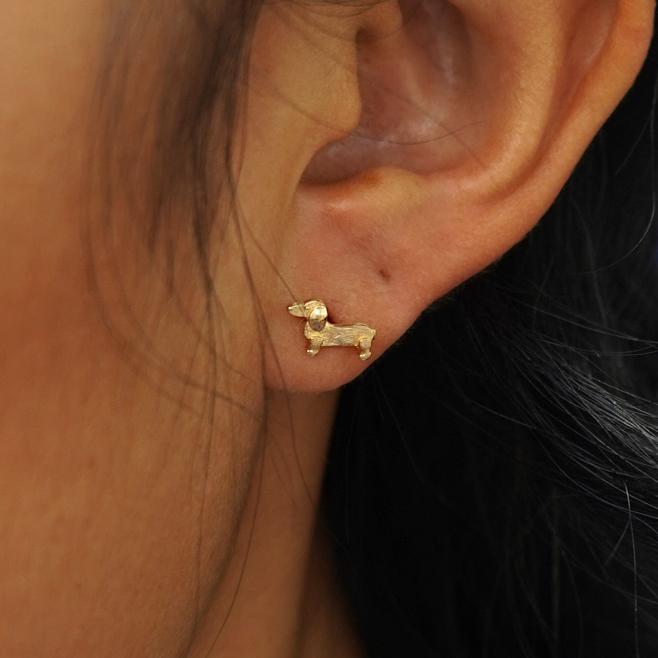 Automic Gold Studio Dog Earring