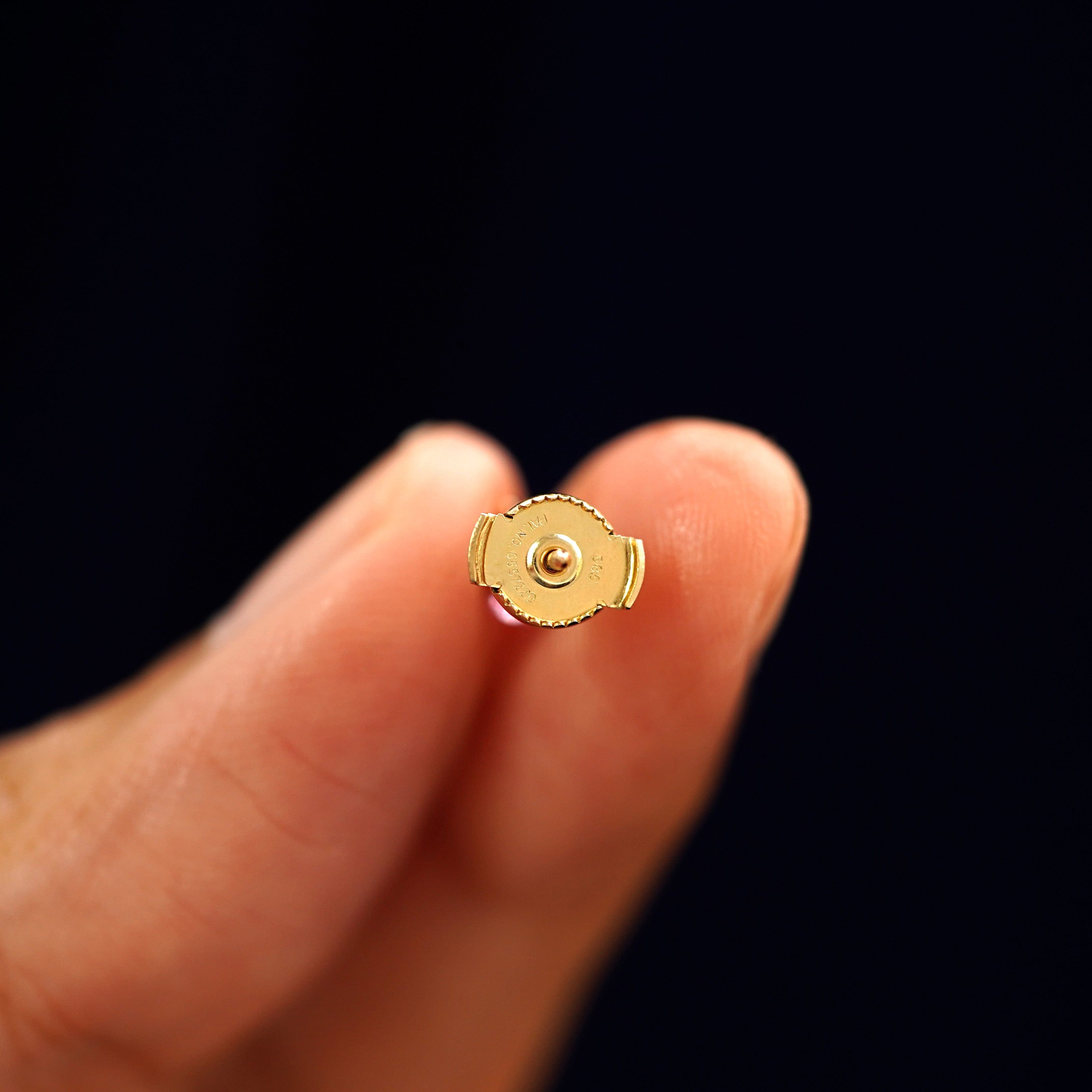 Automic Gold Studio Pink Sapphire Pressure Lock Earring
