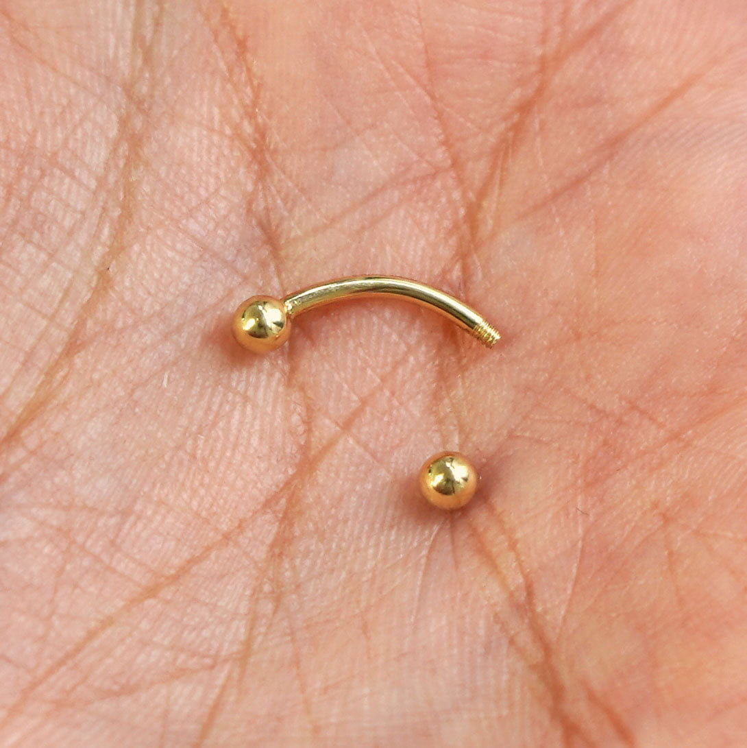Automic Gold Studio Small Curved Barbell Piercing