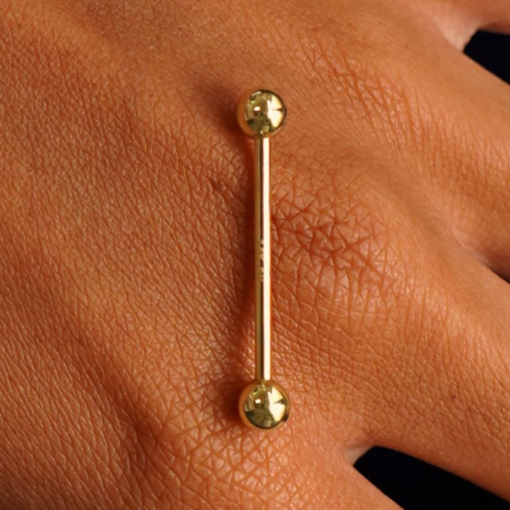 Automic Gold Studio Large Straight Barbell Piercing