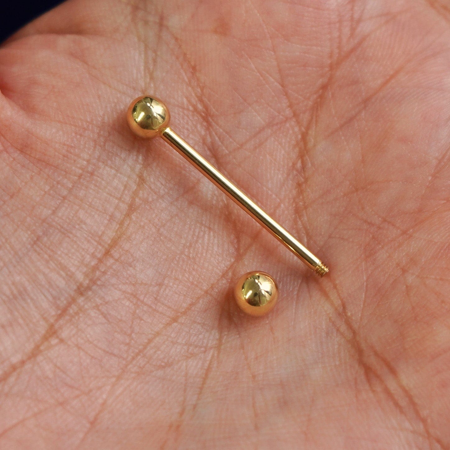 Automic Gold Studio Large Straight Barbell Piercing