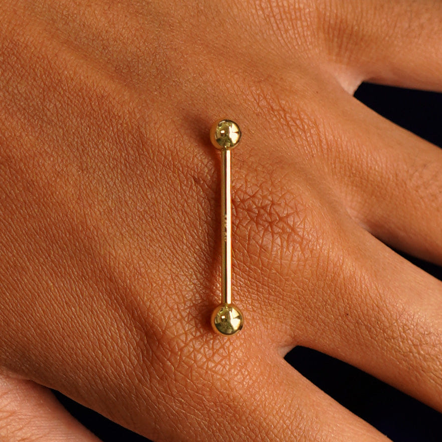 Automic Gold Studio Large Straight Barbell Piercing