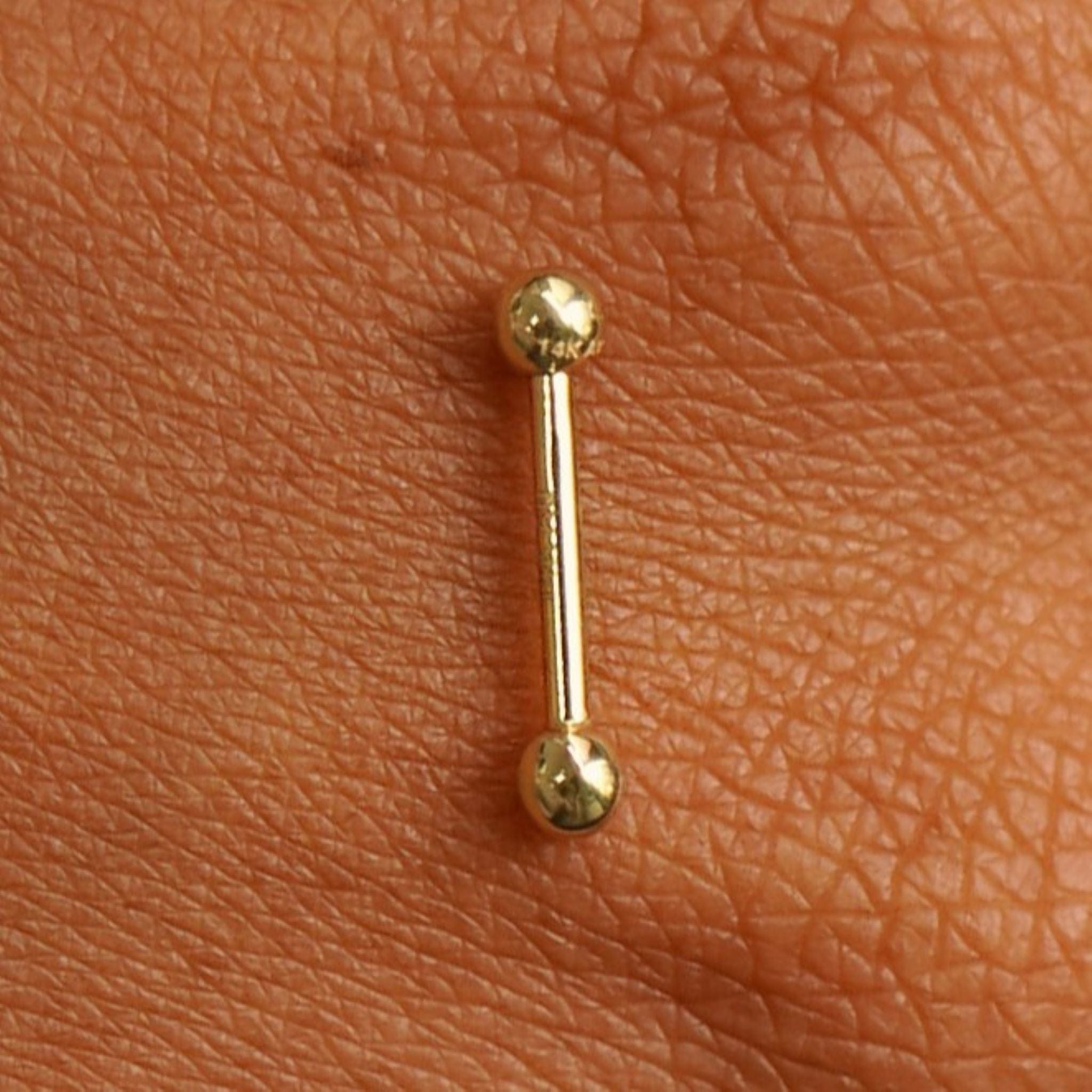 Automic Gold Studio Small Straight Barbell Piercing