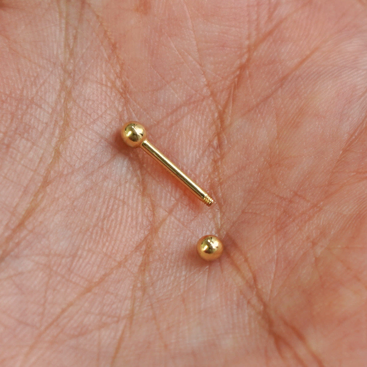 Automic Gold Studio Small Straight Barbell Piercing
