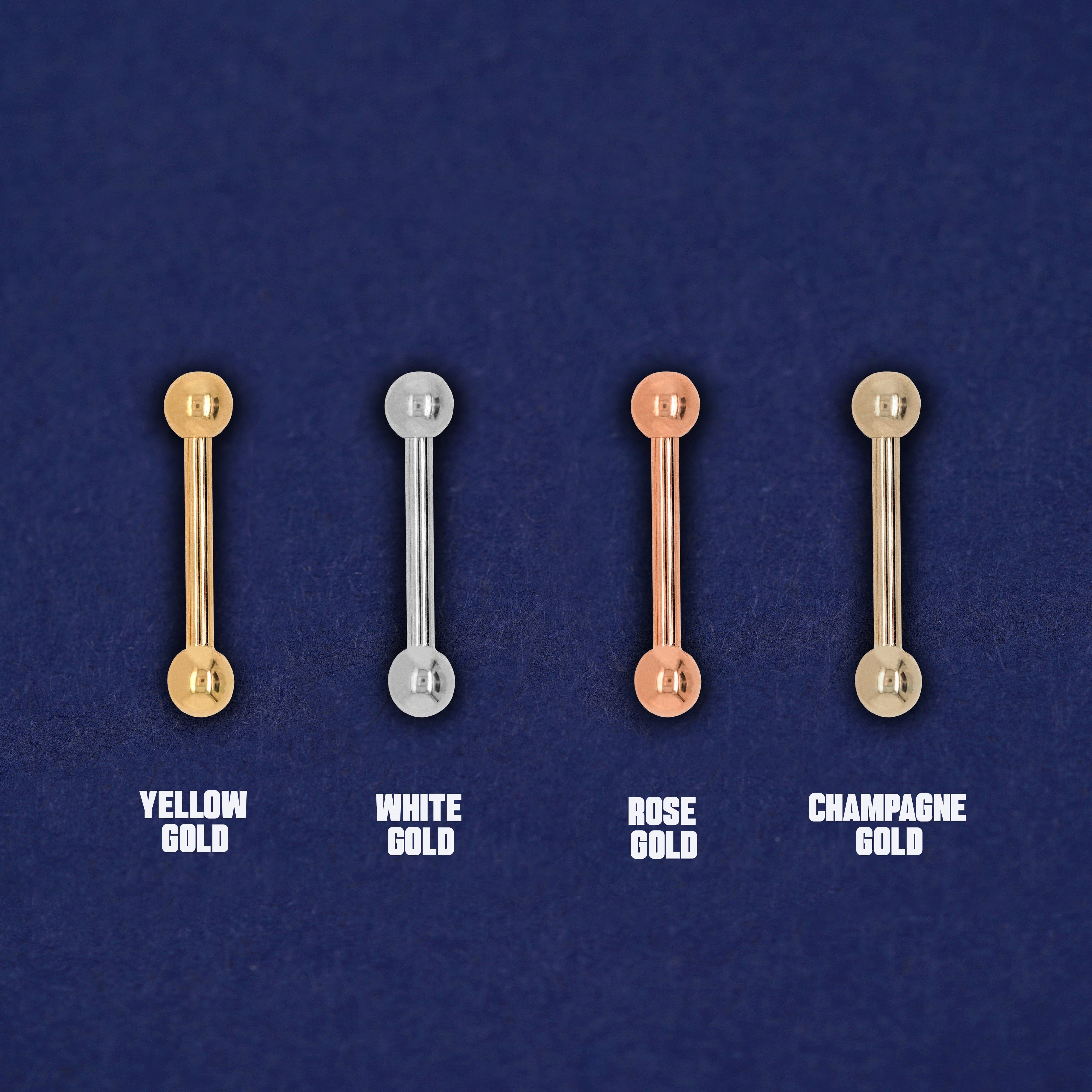 Automic Gold Studio Small Straight Barbell Piercing