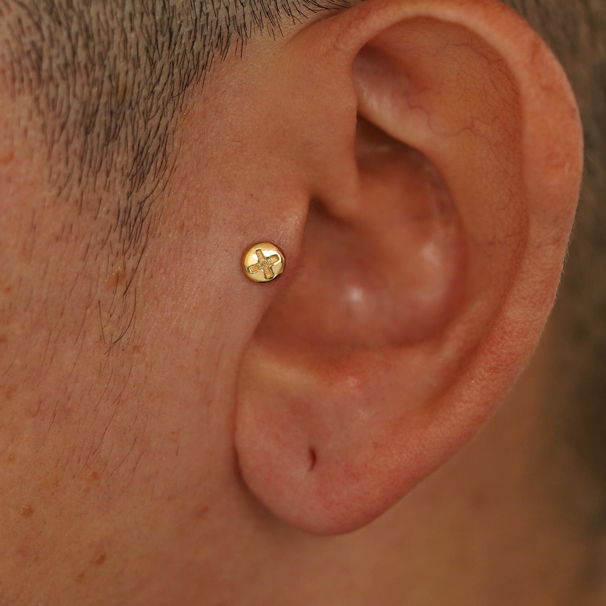 Automic Gold Studio Screw Flatback Piercing