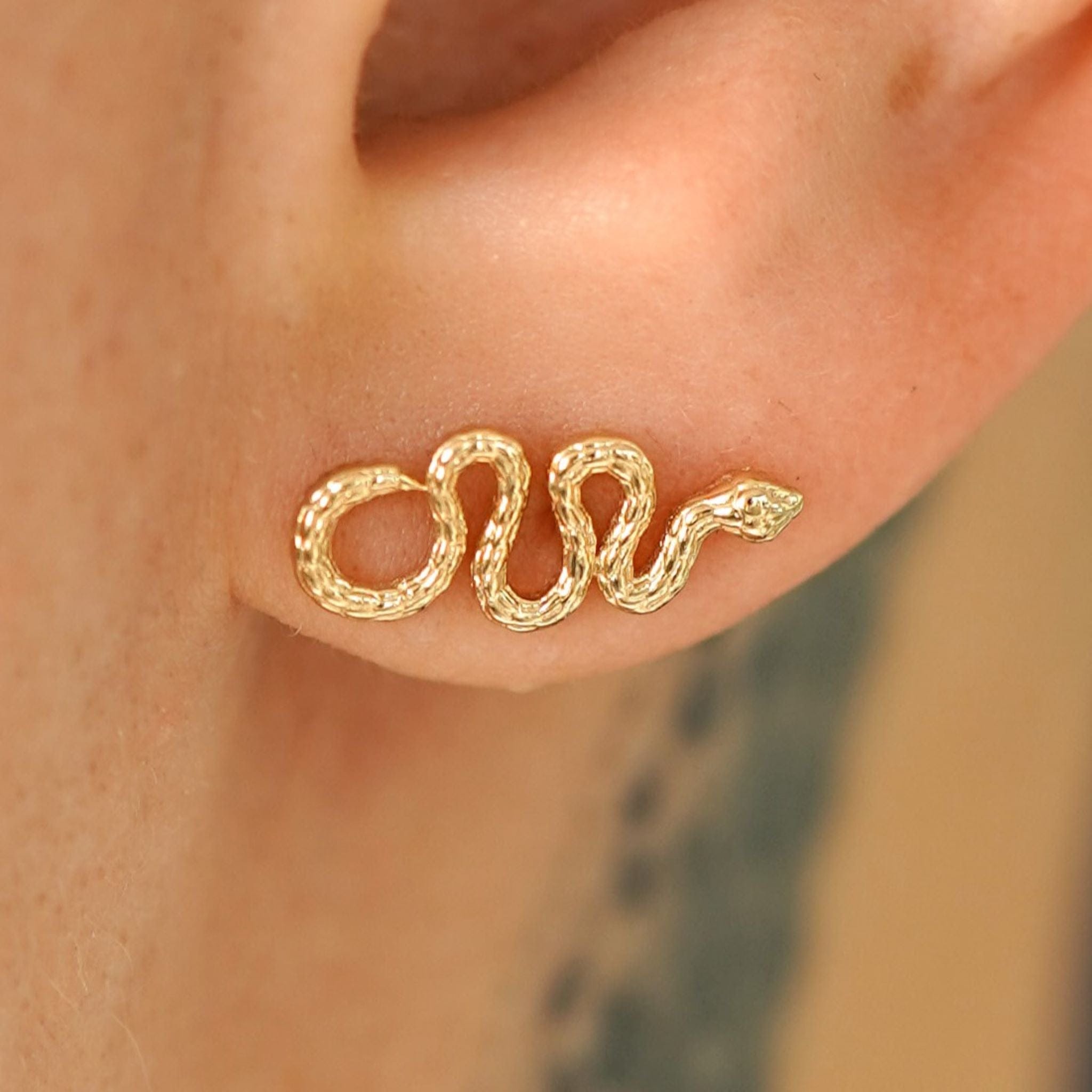 Automic Gold Studio Snake Earring