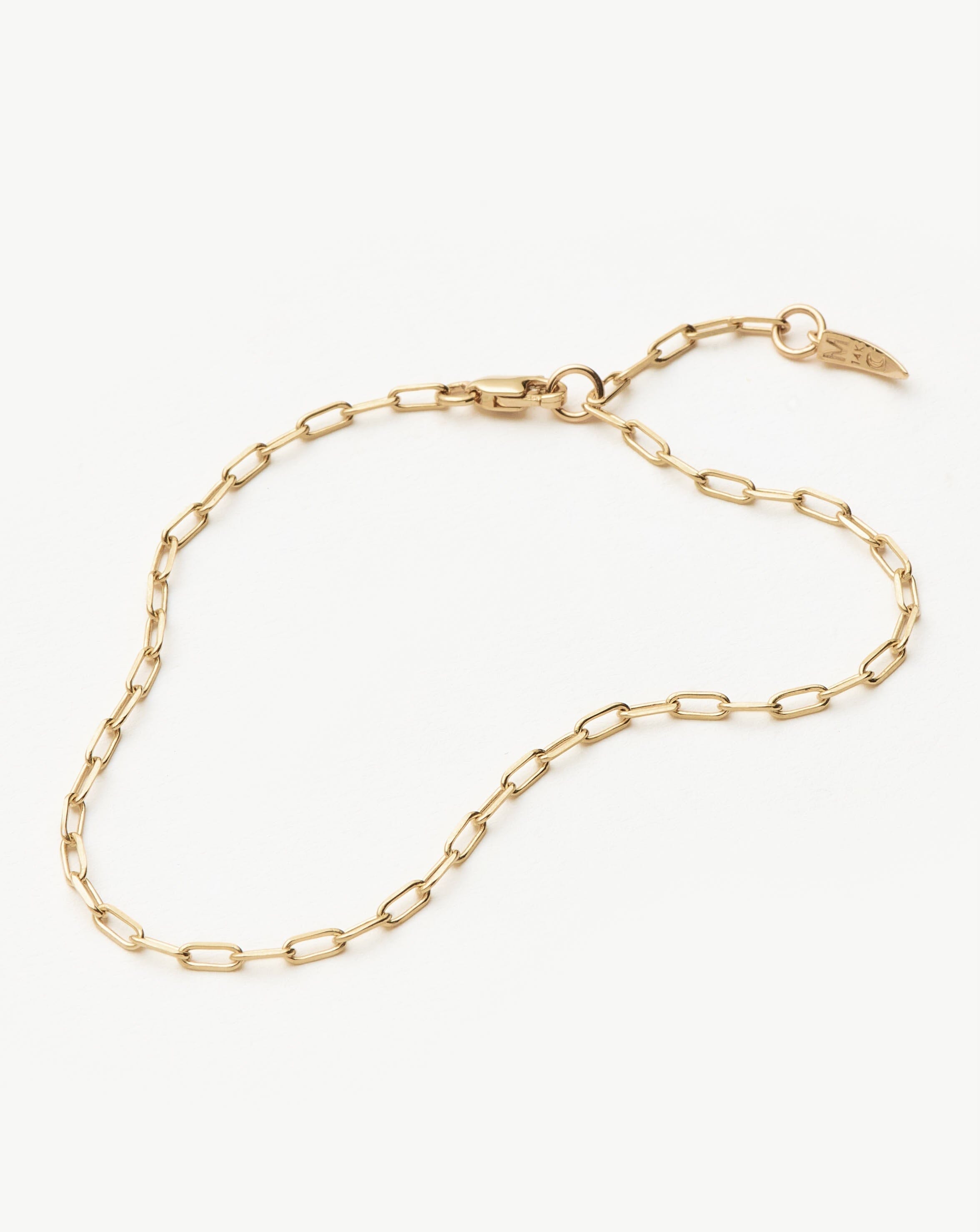 Classic Solid Gold Classic Paperclip Chain Bracelet | 14ct Solid Gold