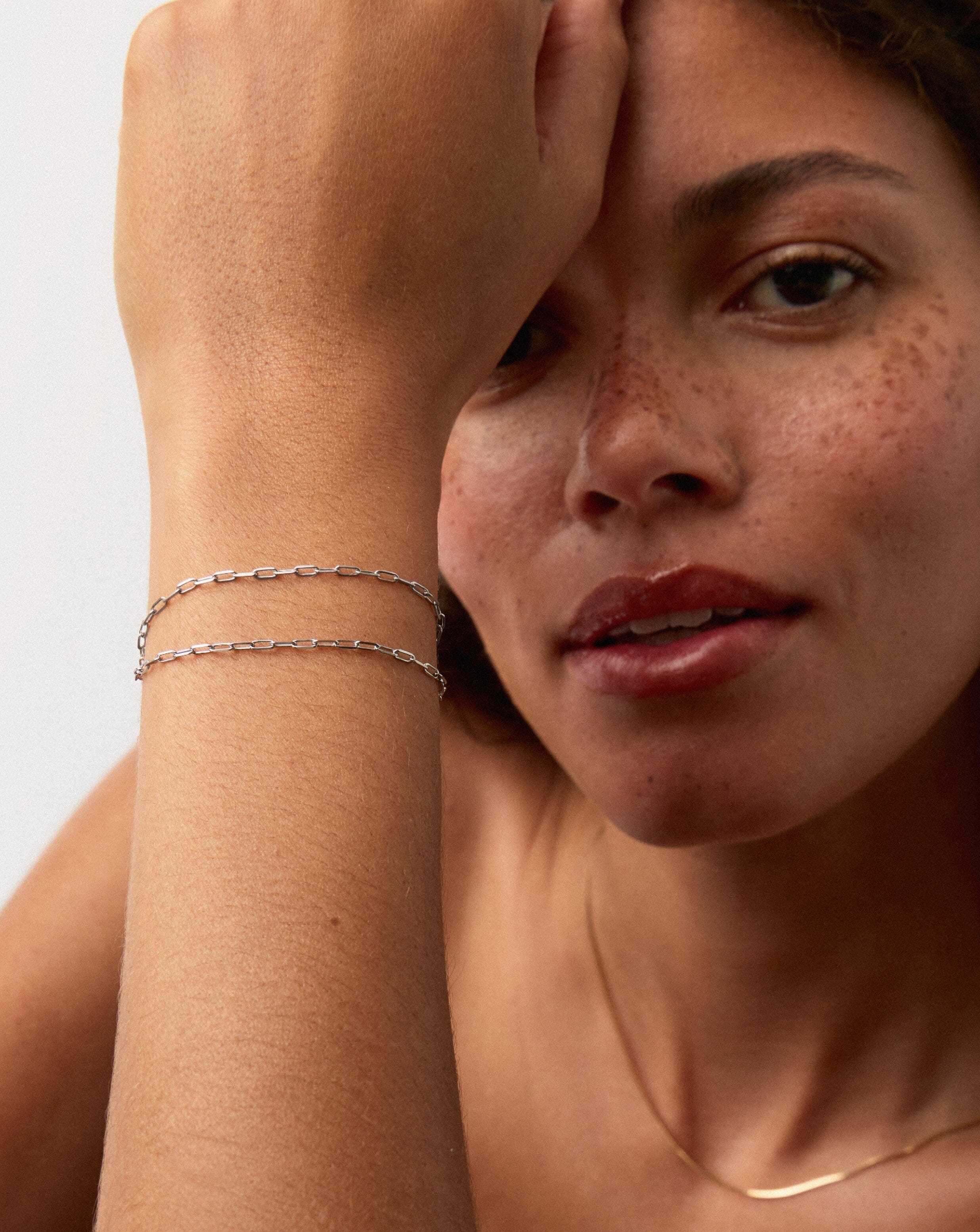 Classic Solid Gold Classic Paperclip Chain Bracelet | 14ct Solid White Gold