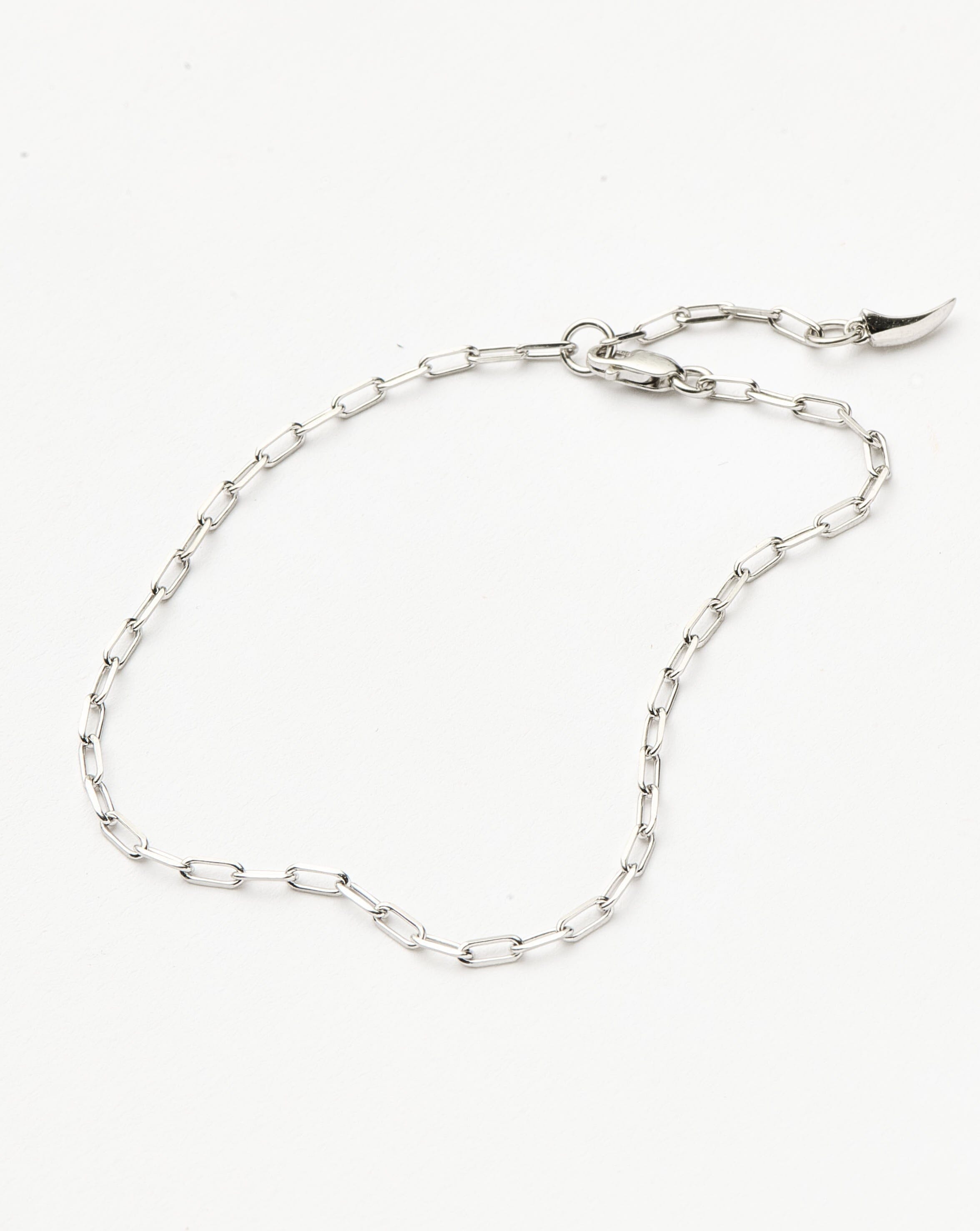 Classic Solid Gold Classic Paperclip Chain Bracelet | 14ct Solid White Gold