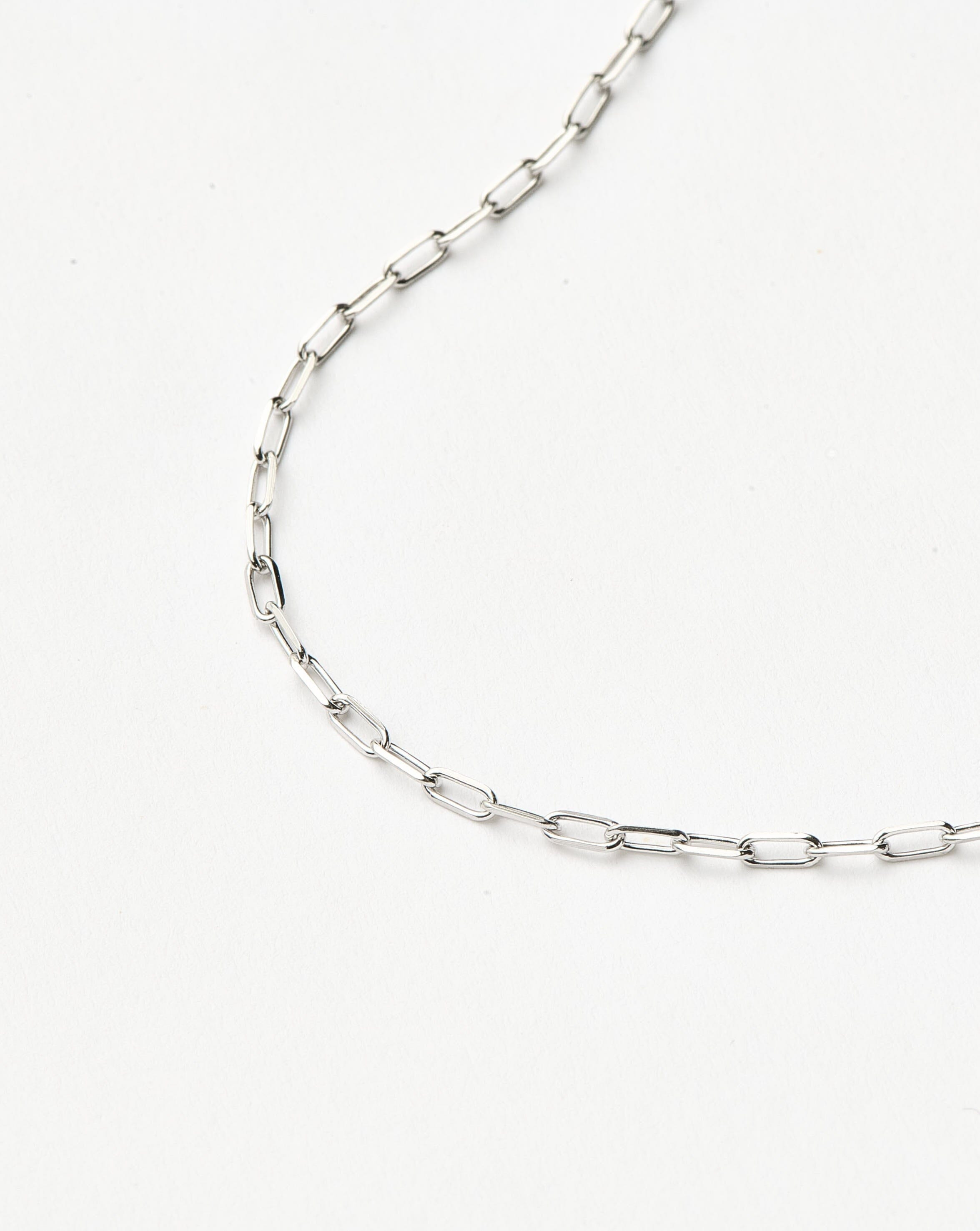 Classic Solid Gold Classic Paperclip Chain Bracelet | 14ct Solid White Gold