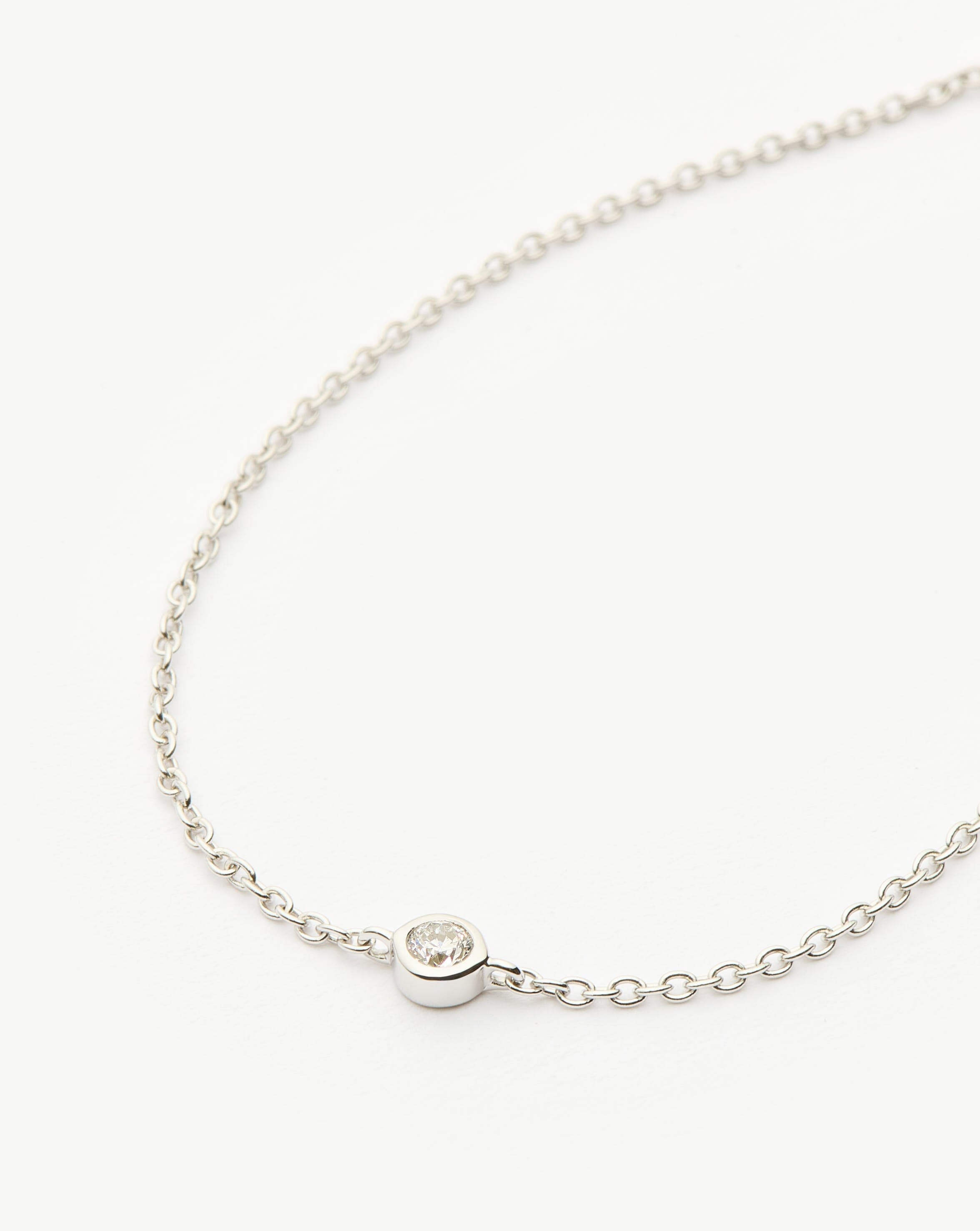Solitaire Solid Gold Diamond Solitaire Bracelet | 14ct Solid White Gold/Diamond