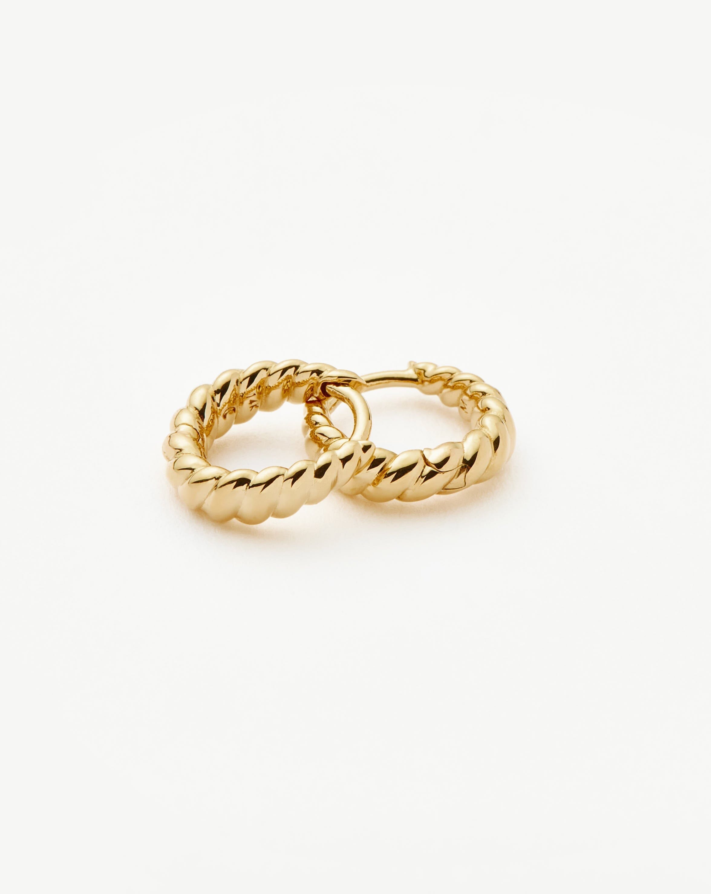 HUGGIES Solid Gold Twisted Huggies | 14ct Solid Gold
