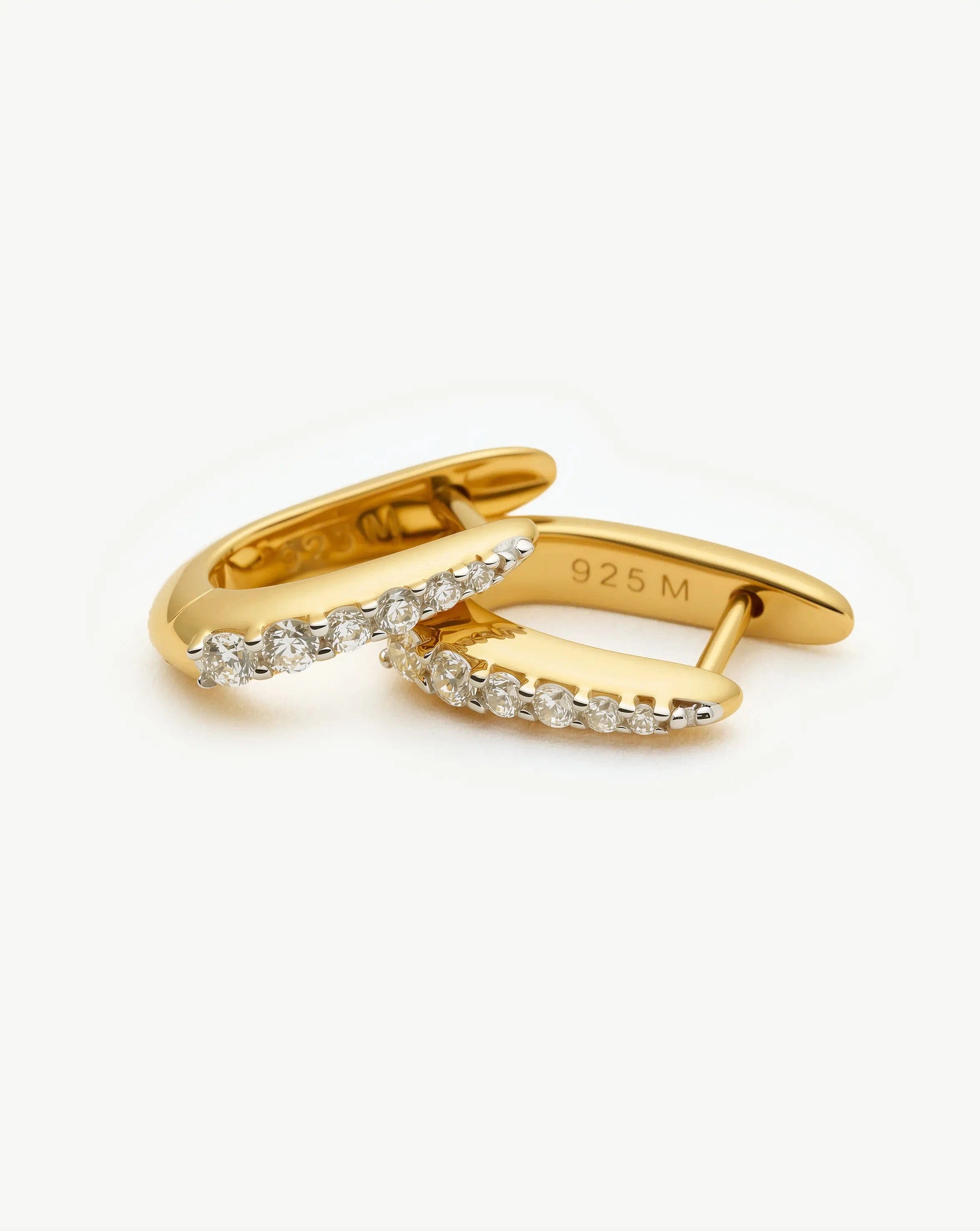 HUGGIES Claw Pave Huggies | 18ct Gold Vermeil/Cubic Zirconia