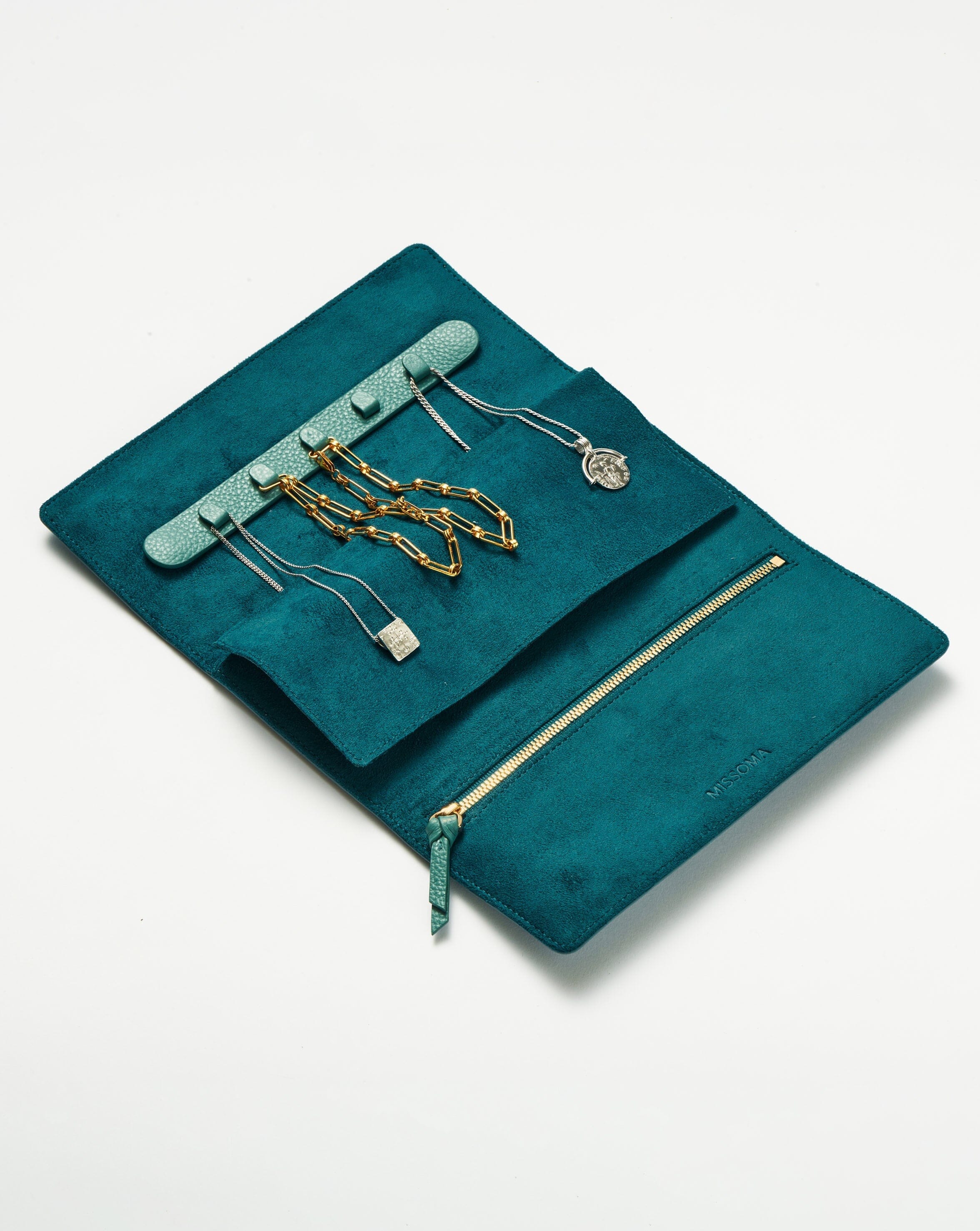 Blue Leather Jewellery Roll | Lapis Blue