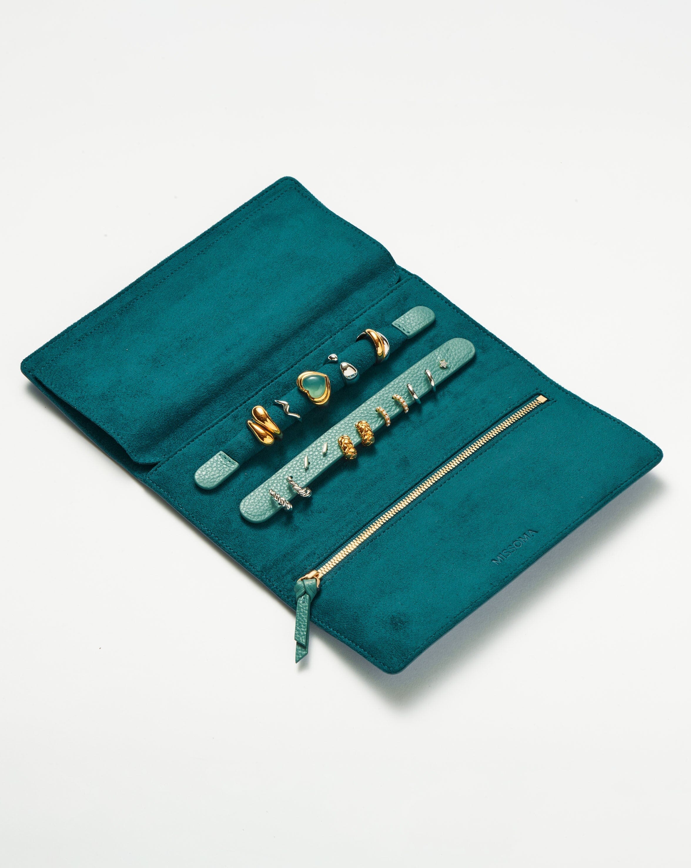 Blue Leather Jewellery Roll | Lapis Blue