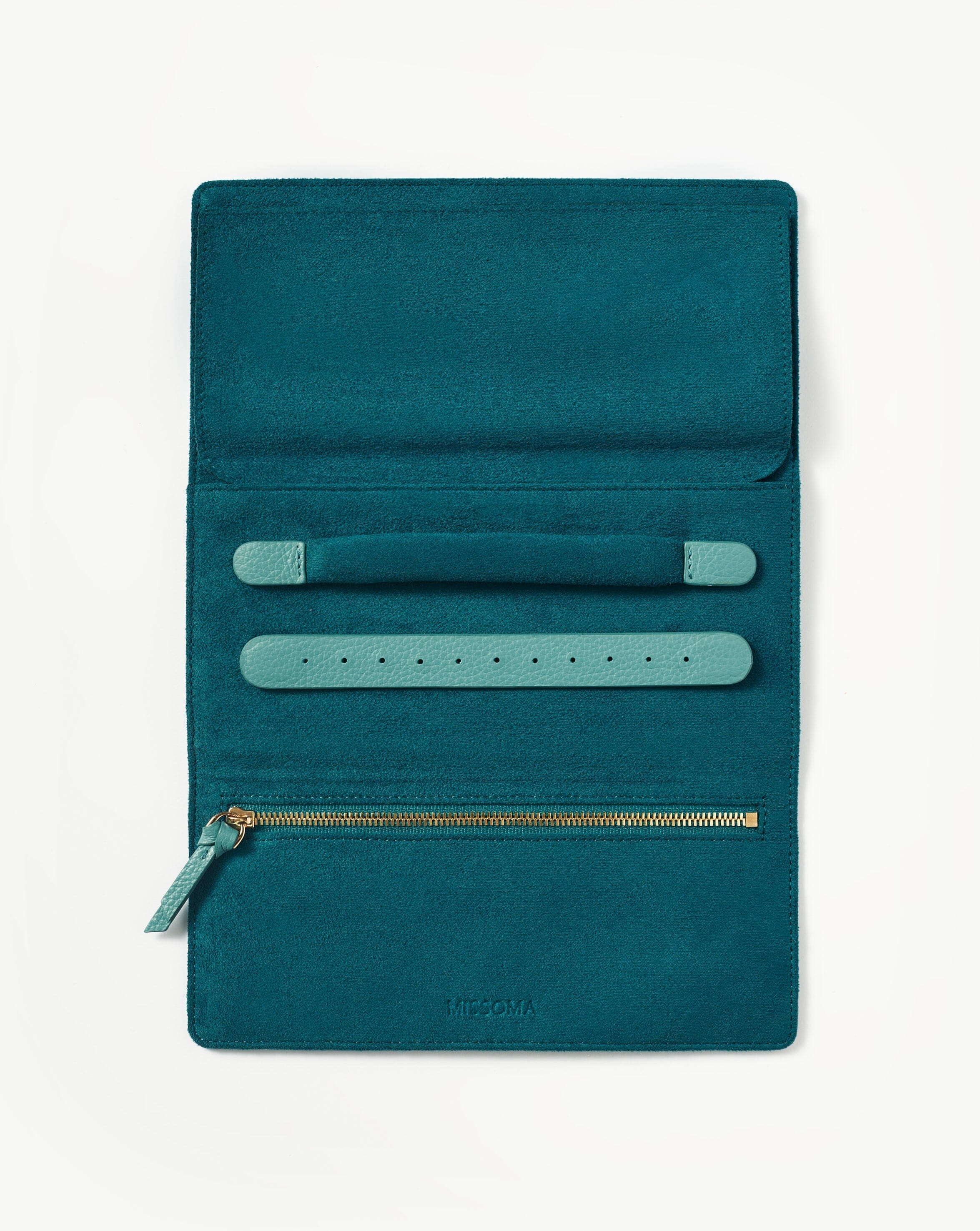 Blue Leather Jewellery Roll | Lapis Blue