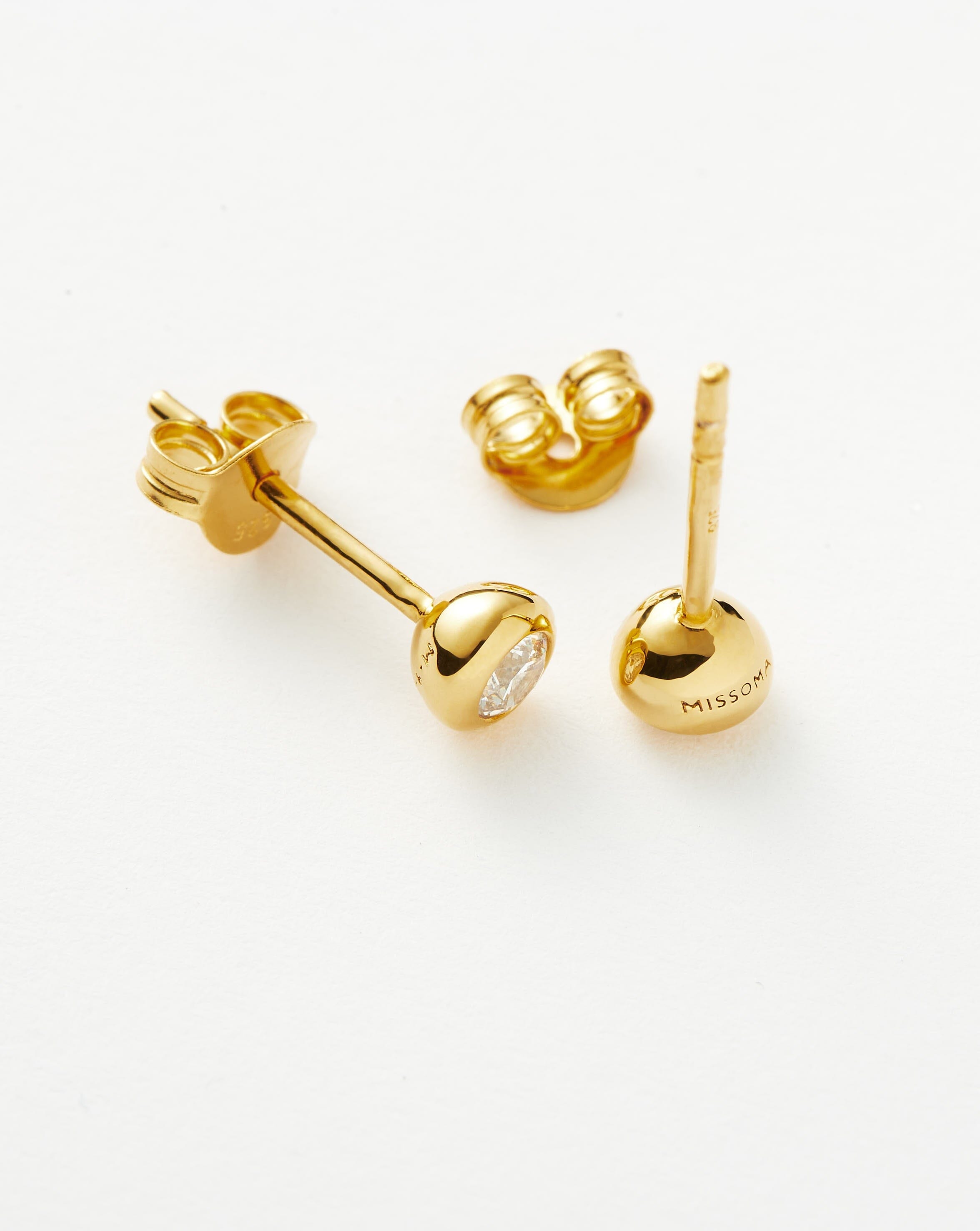 Classic Stone Stud Earrings | 18ct Gold Vermeil/Cubic Zirconia
