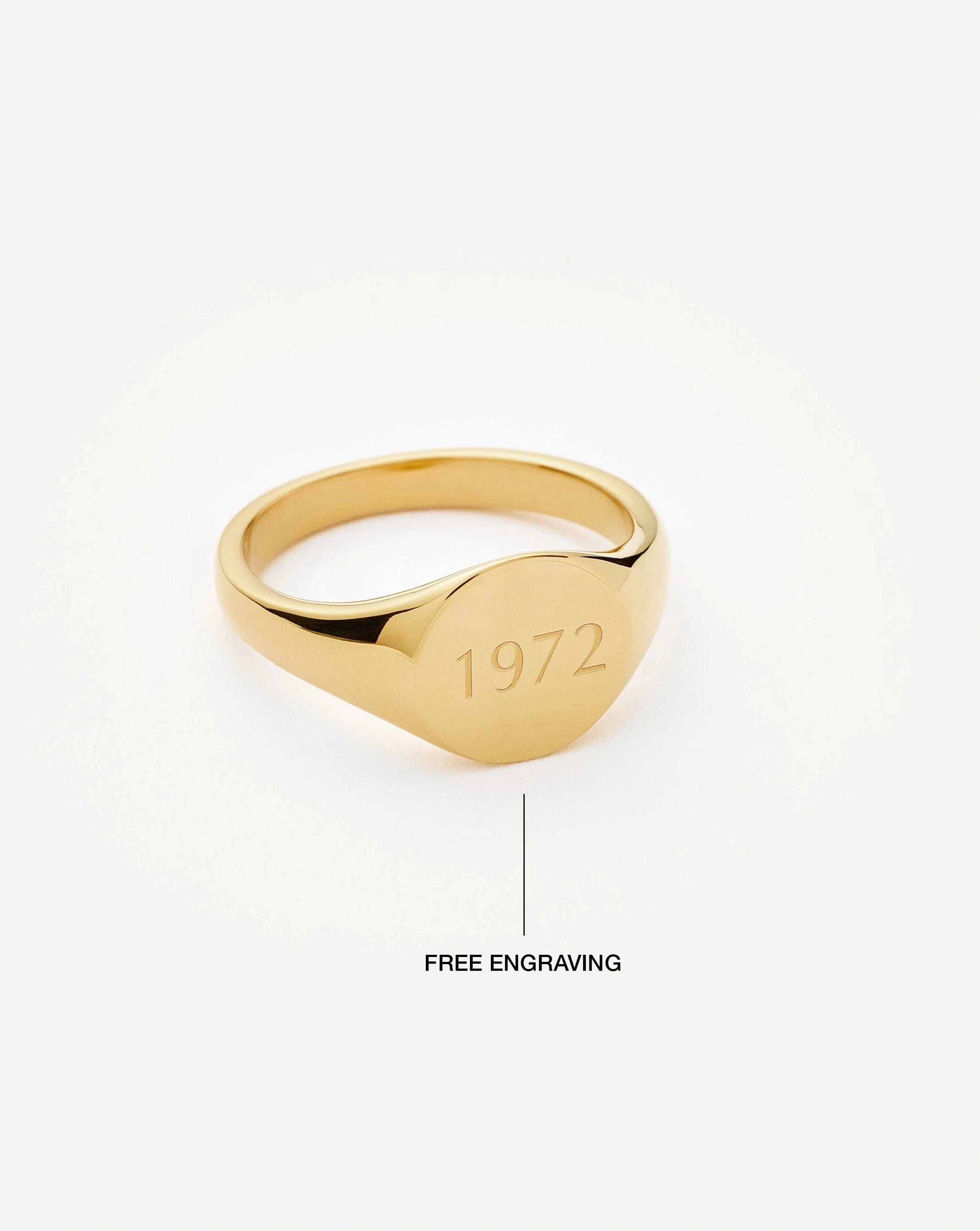RING Engravable Round Signet Ring | 18ct Gold Vermeil