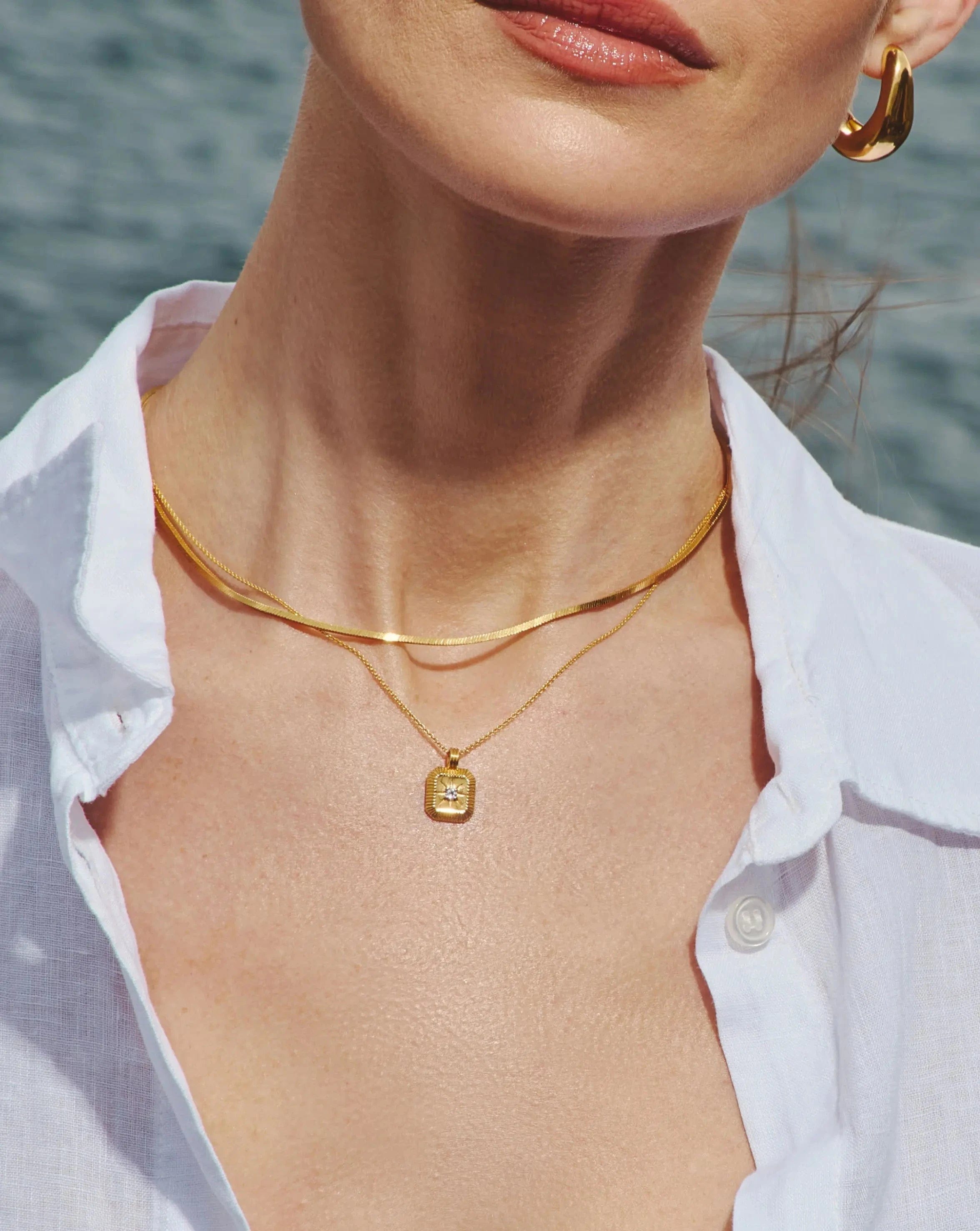 April Birthstone Pendant Necklace | 18ct Gold Vermeil/Crystal