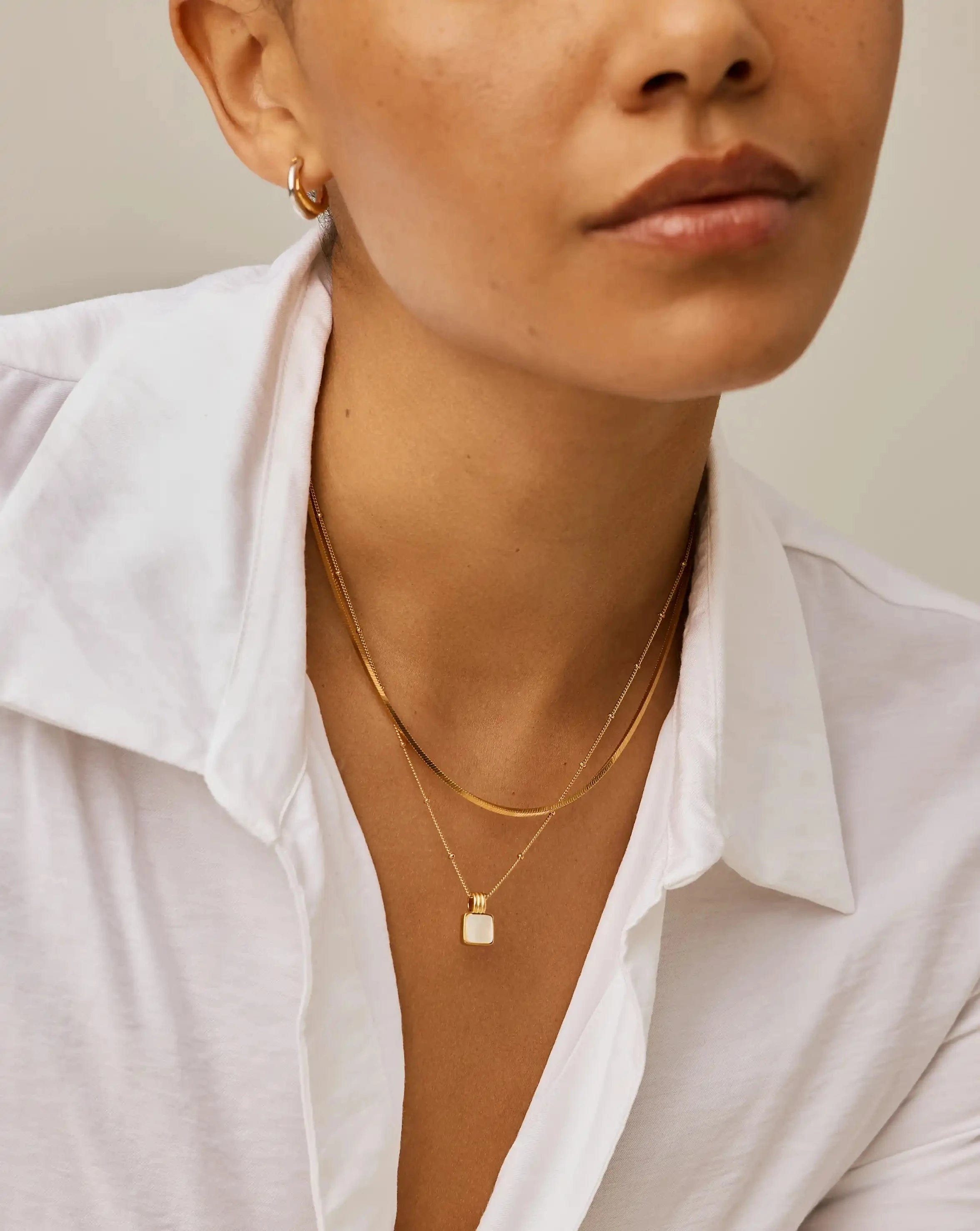 Mother Of Pearl Lucy Williams Square Mother of Pearl Necklace
