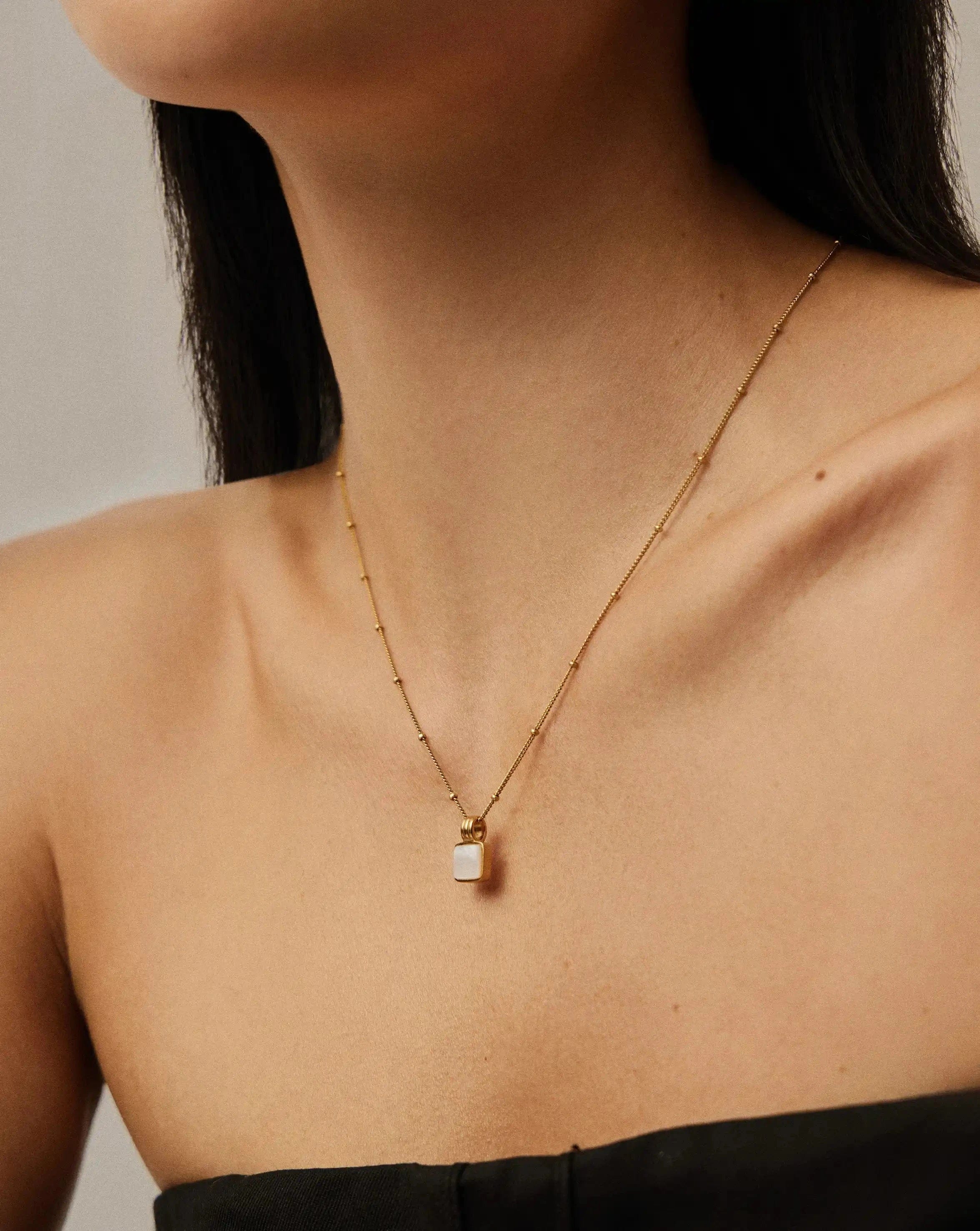 Mother Of Pearl Lucy Williams Square Mother of Pearl Necklace